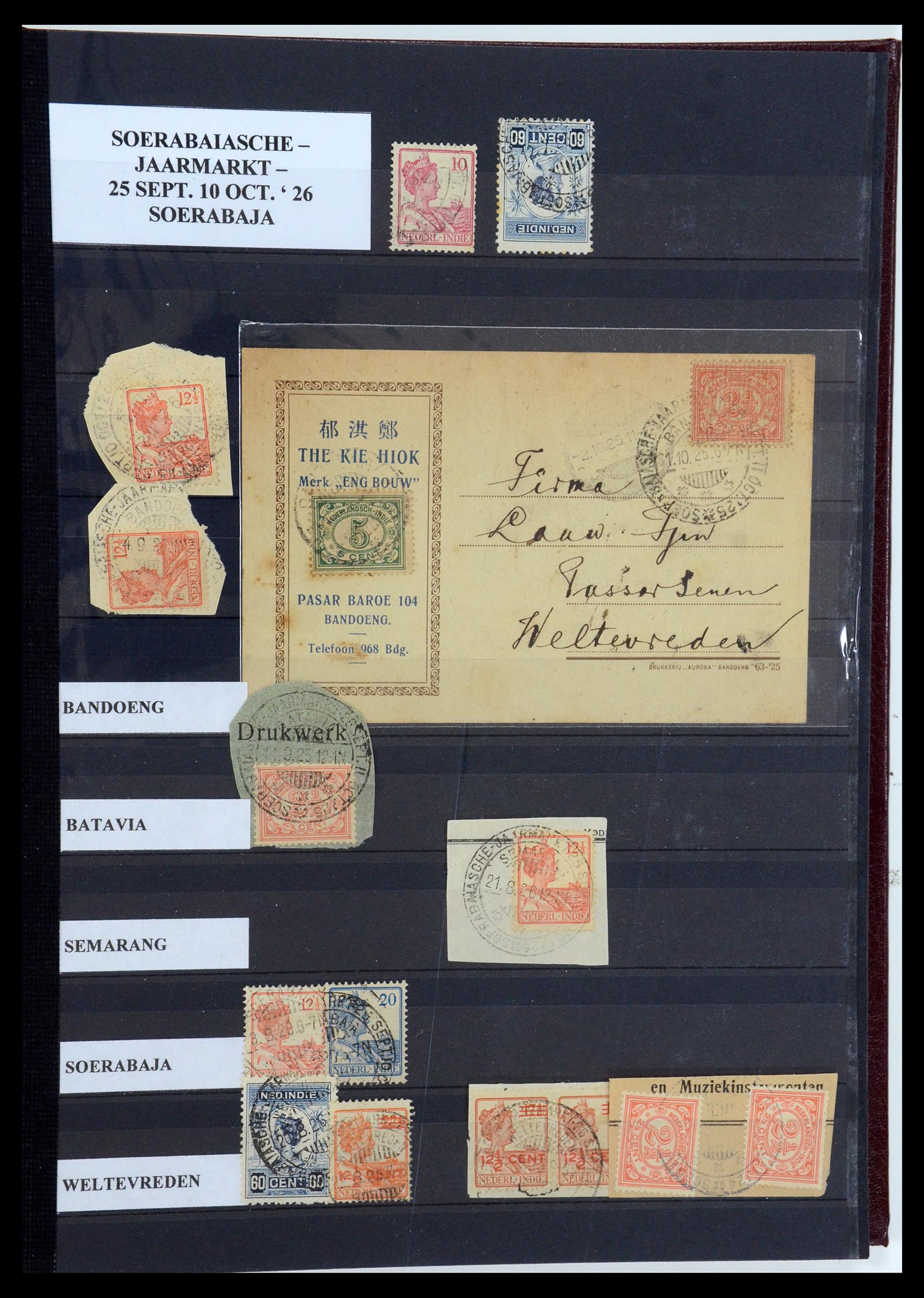 35628 165 - Postzegelverzameling 35628 Nederlands Indië stempels.