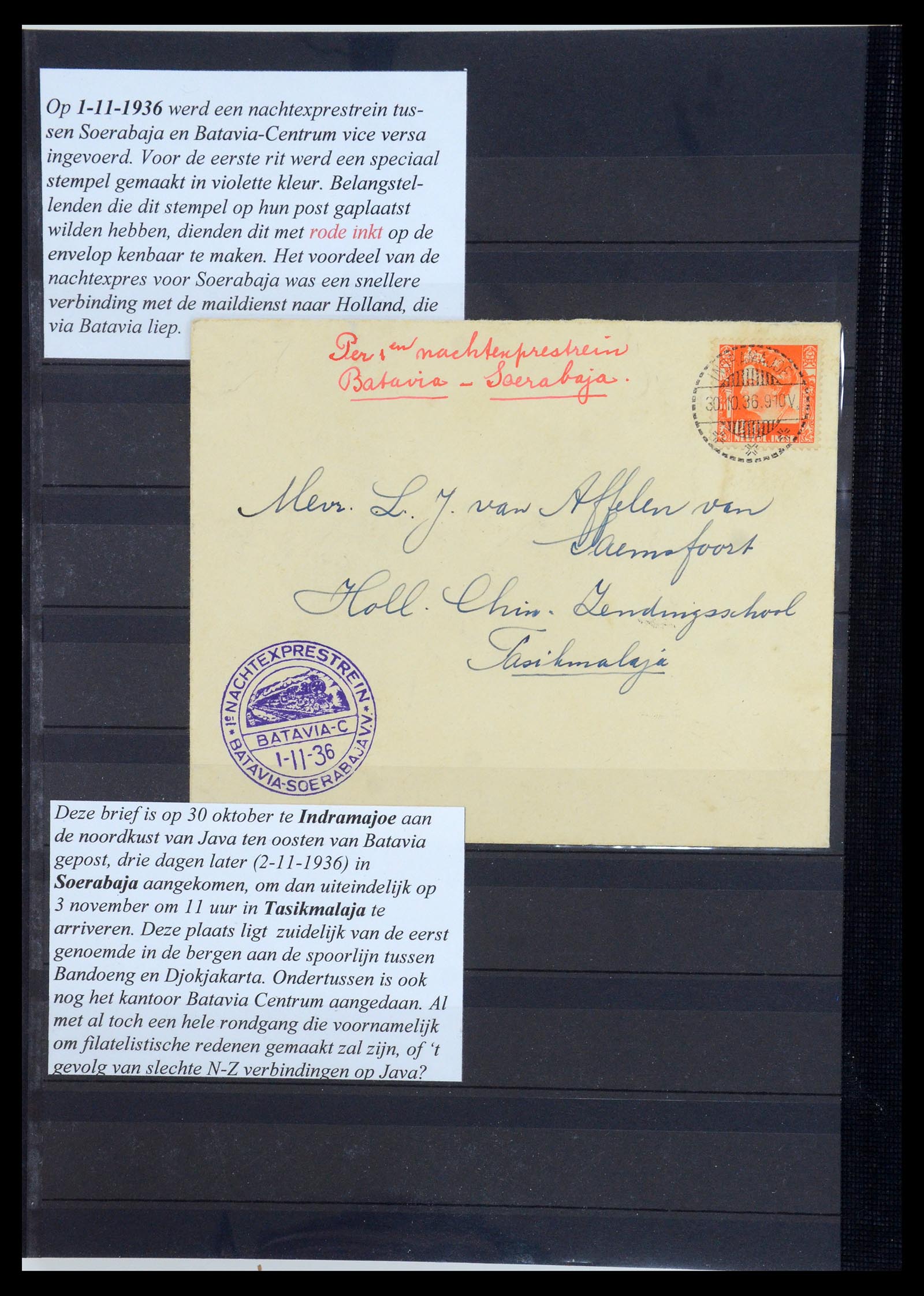 35628 166 - Postzegelverzameling 35628 Nederlands Indië stempels.