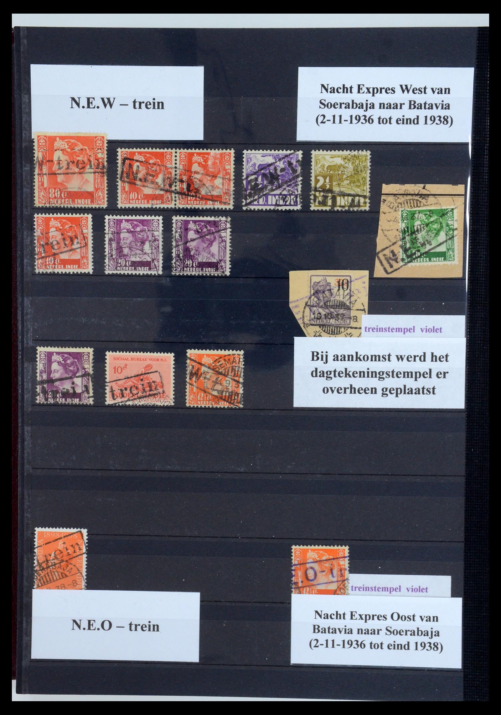 35628 168 - Postzegelverzameling 35628 Nederlands Indië stempels.