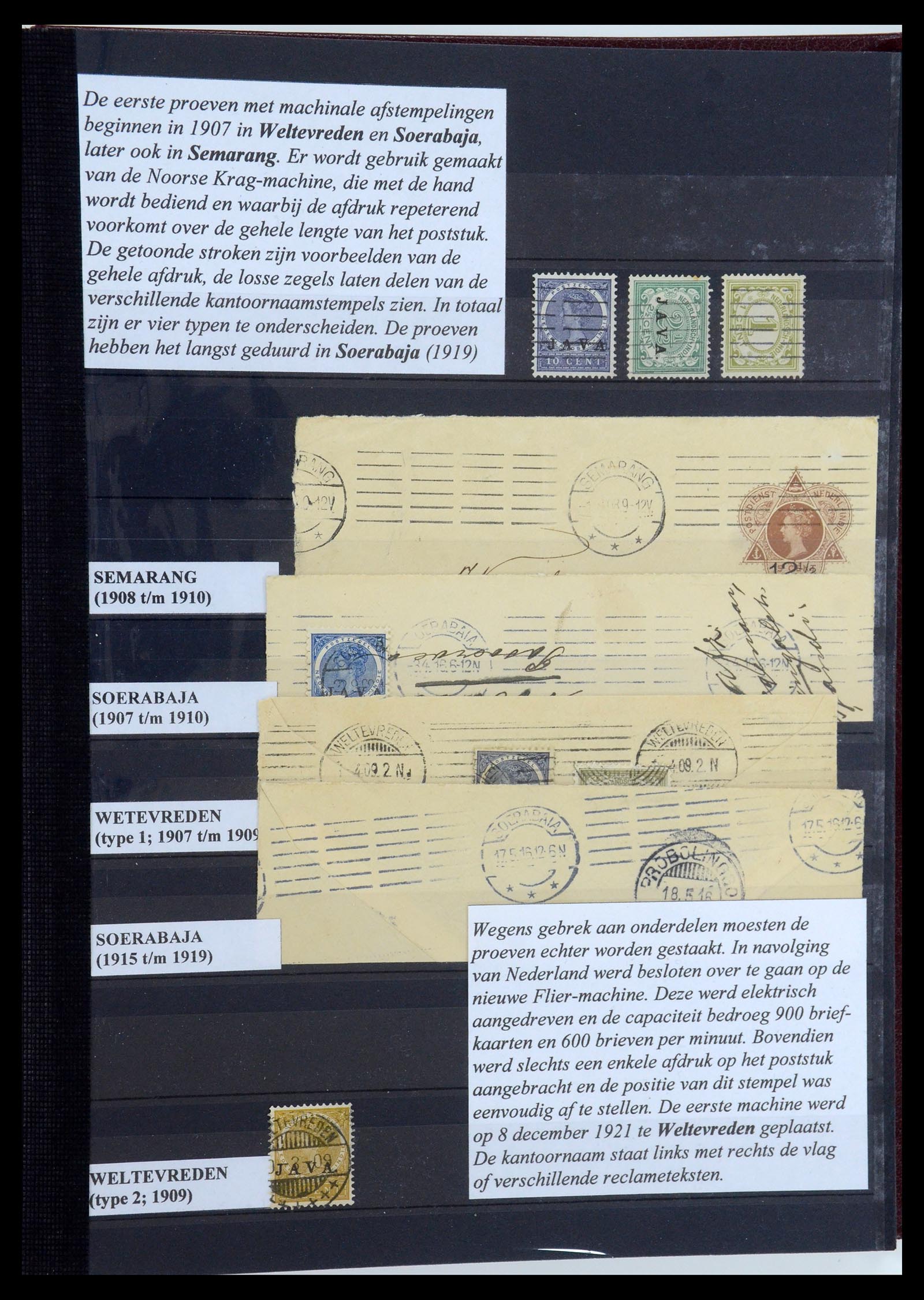 35628 169 - Postzegelverzameling 35628 Nederlands Indië stempels.