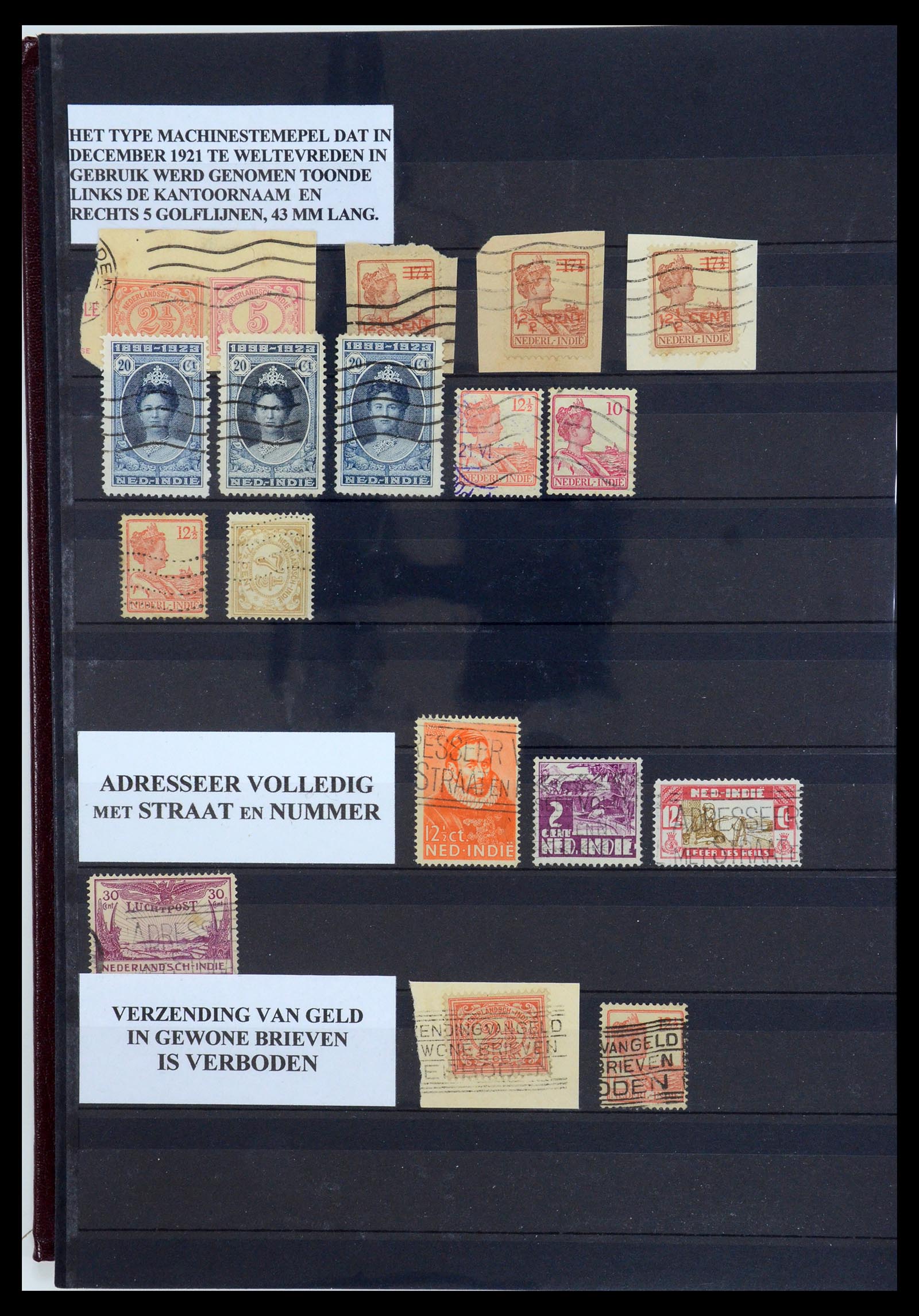 35628 170 - Postzegelverzameling 35628 Nederlands Indië stempels.
