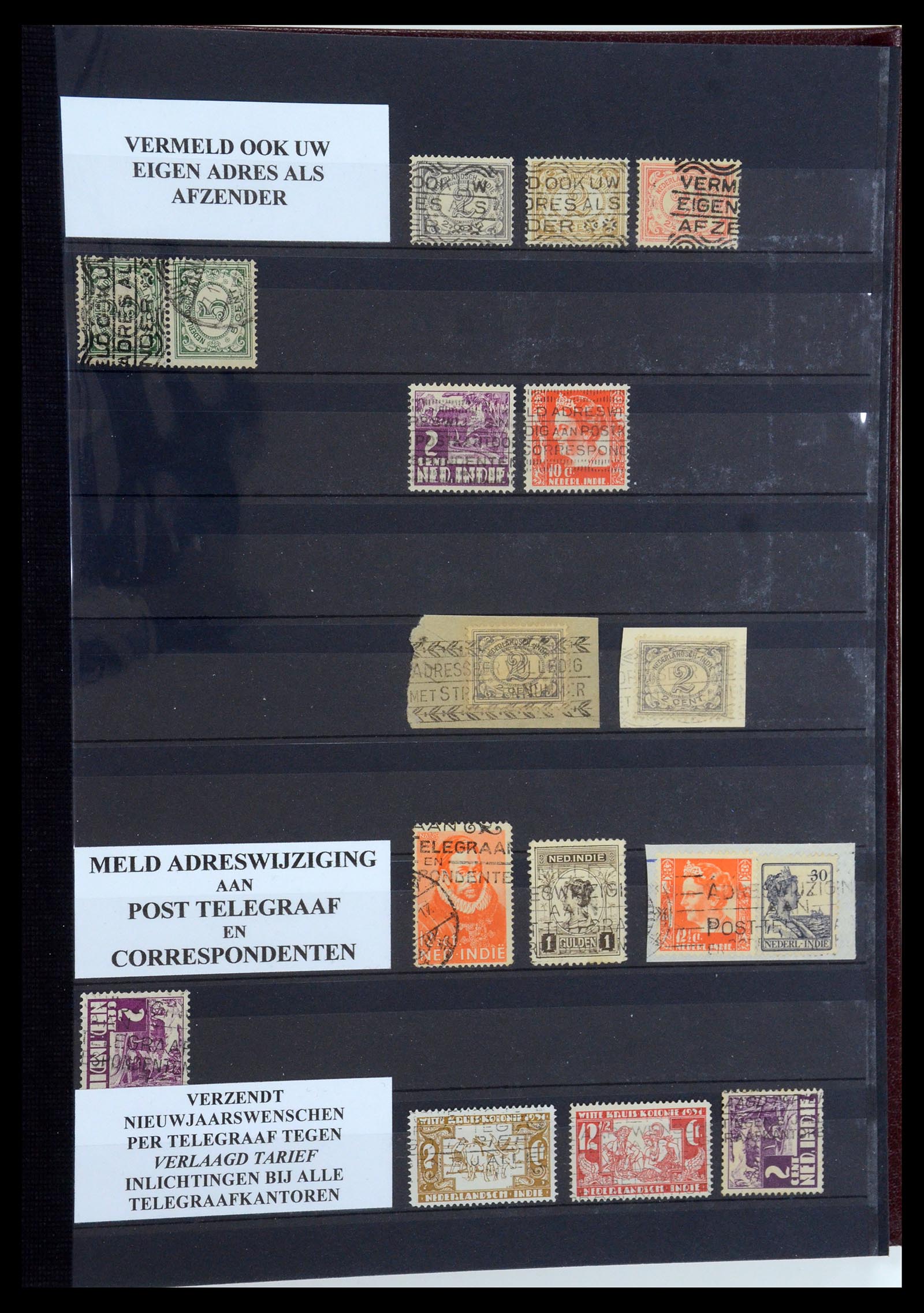 35628 171 - Postzegelverzameling 35628 Nederlands Indië stempels.