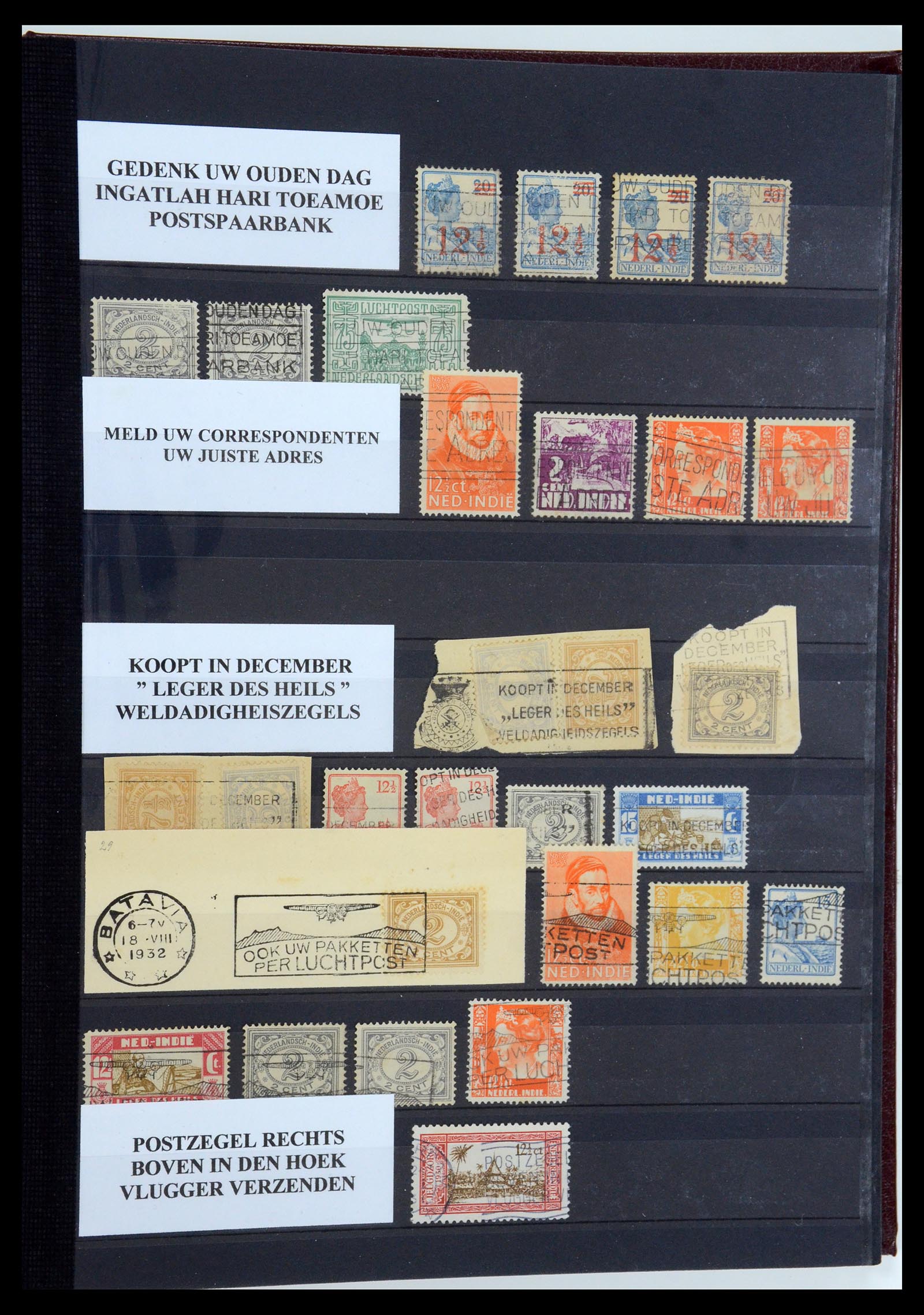 35628 173 - Postzegelverzameling 35628 Nederlands Indië stempels.