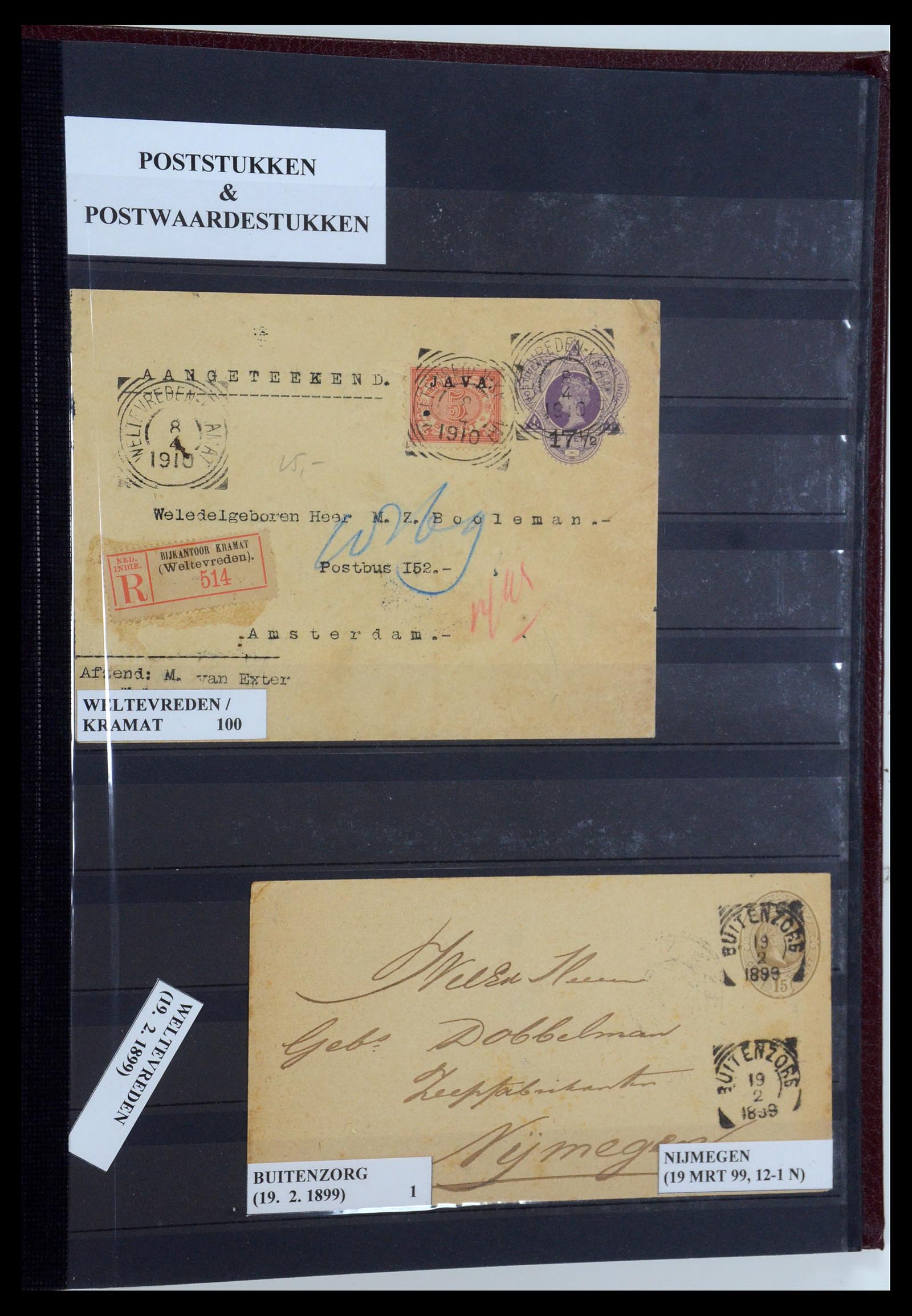 35628 178 - Postzegelverzameling 35628 Nederlands Indië stempels.