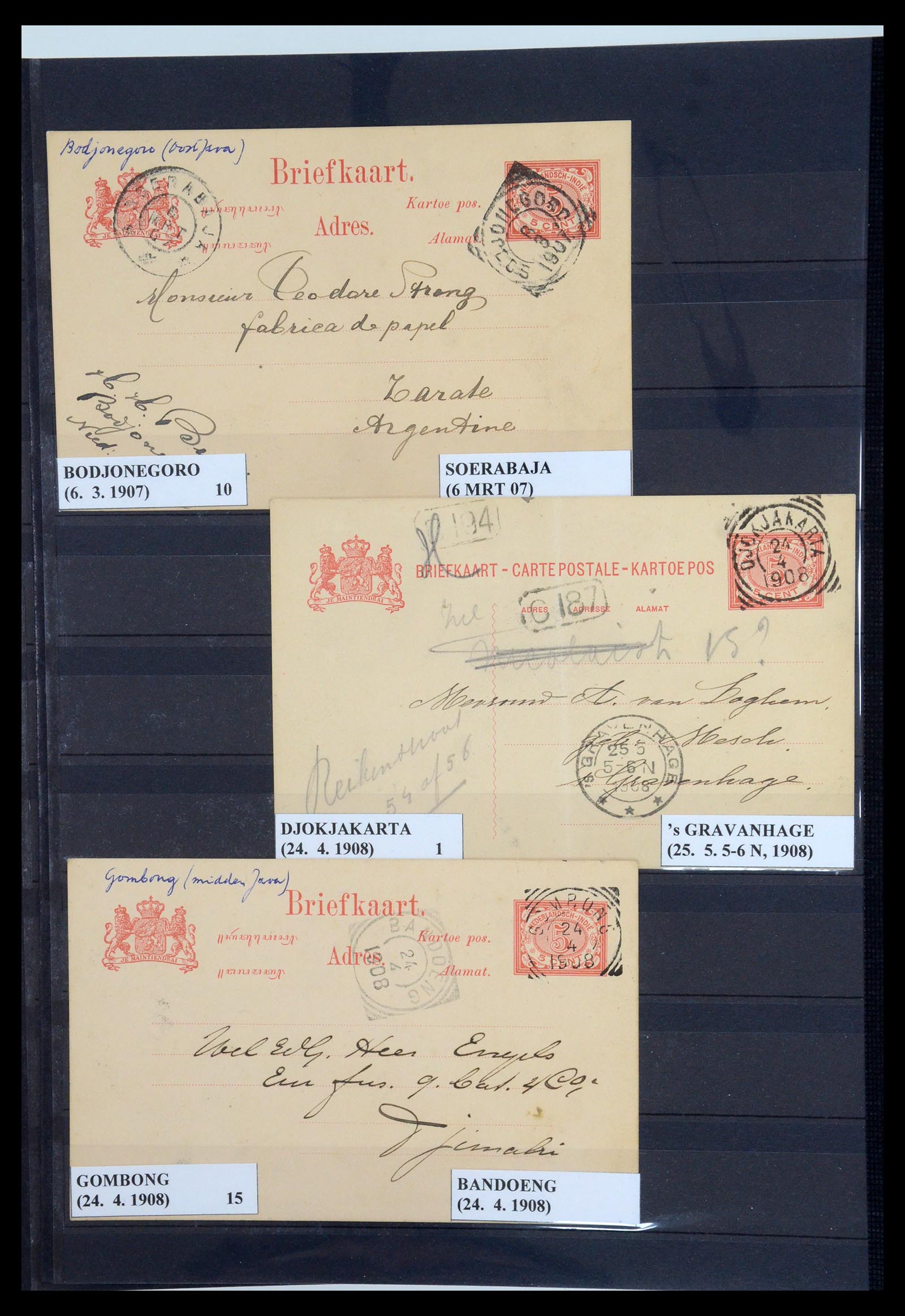 35628 179 - Postzegelverzameling 35628 Nederlands Indië stempels.