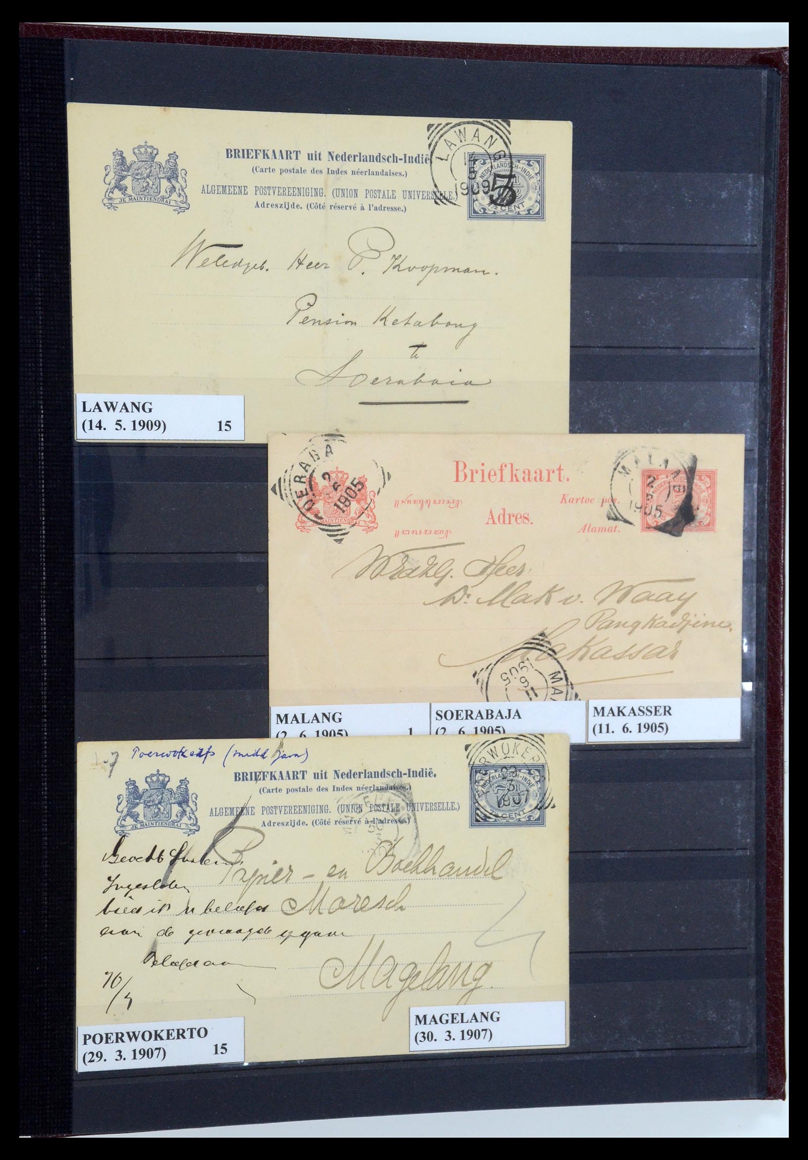 35628 180 - Postzegelverzameling 35628 Nederlands Indië stempels.