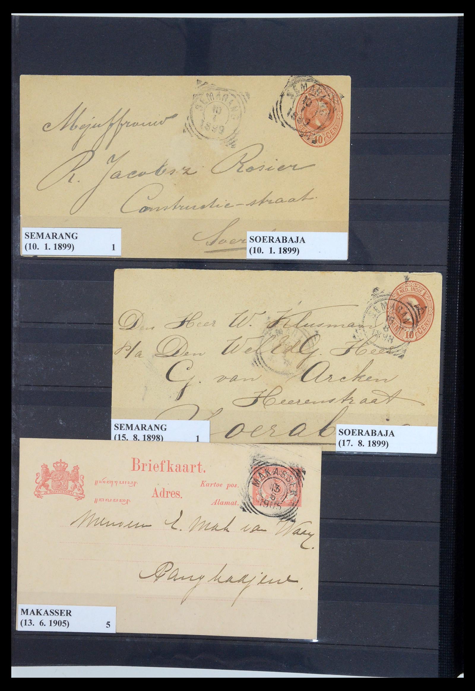 35628 183 - Postzegelverzameling 35628 Nederlands Indië stempels.