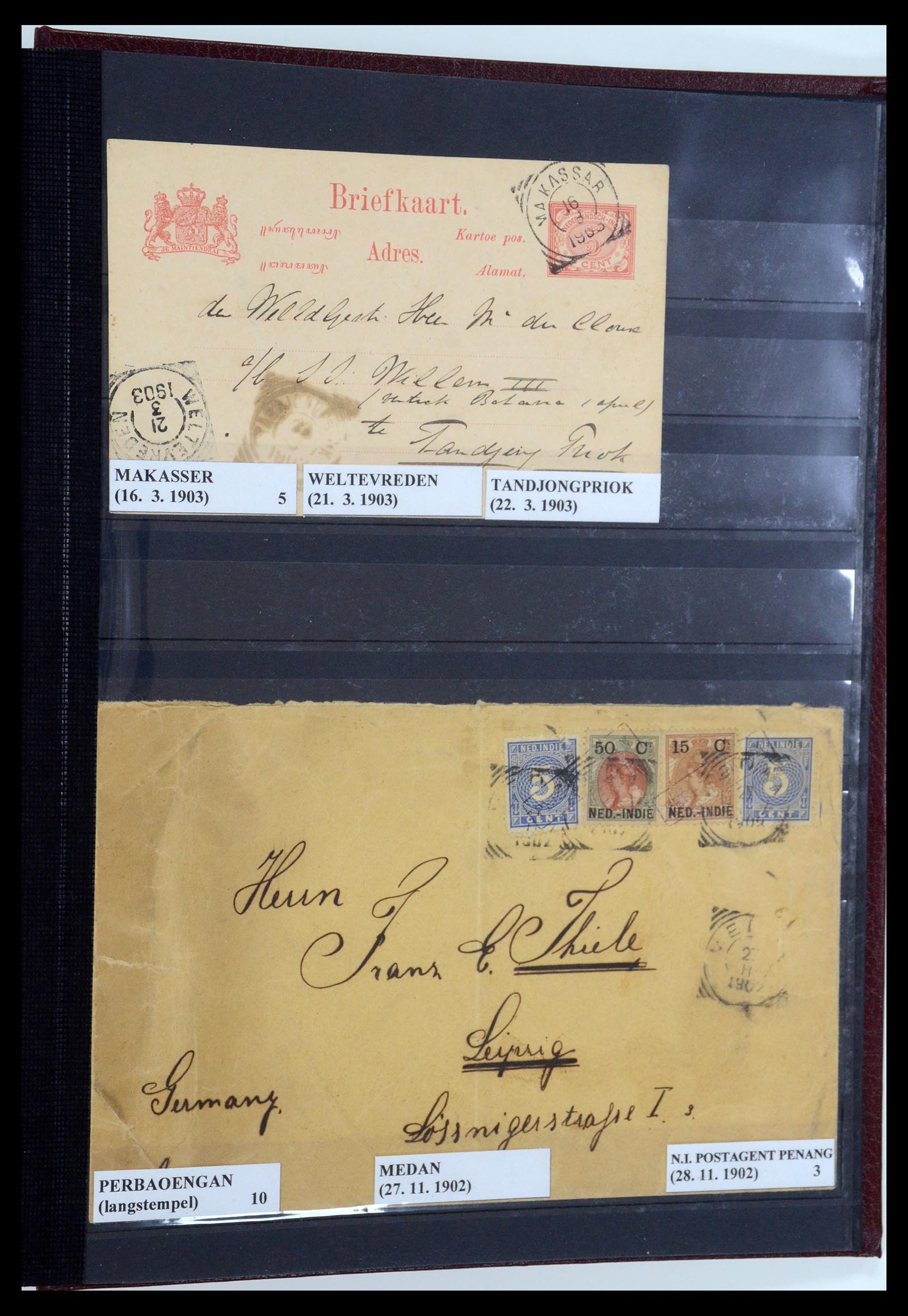 35628 184 - Postzegelverzameling 35628 Nederlands Indië stempels.