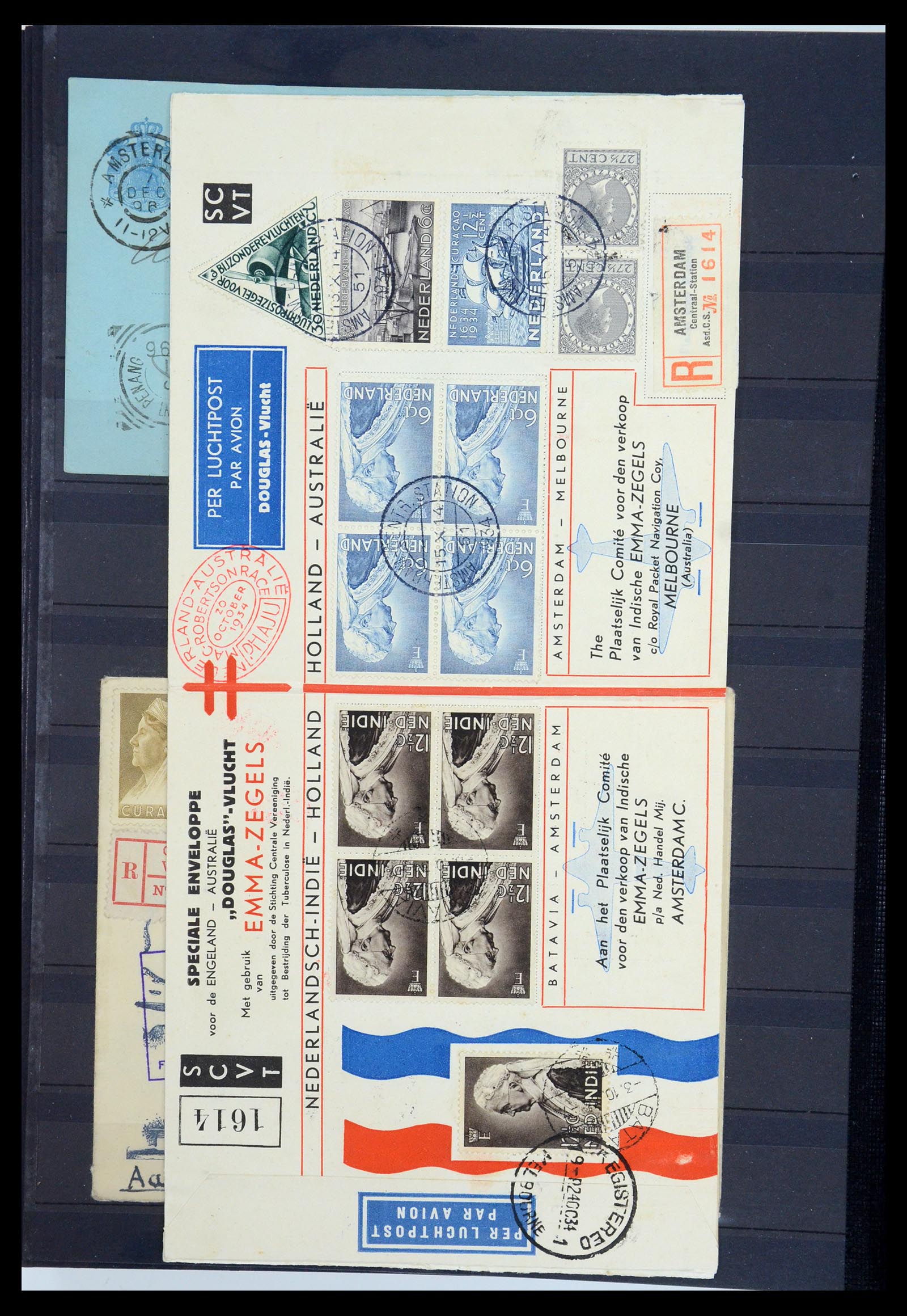 35628 188 - Postzegelverzameling 35628 Nederlands Indië stempels.