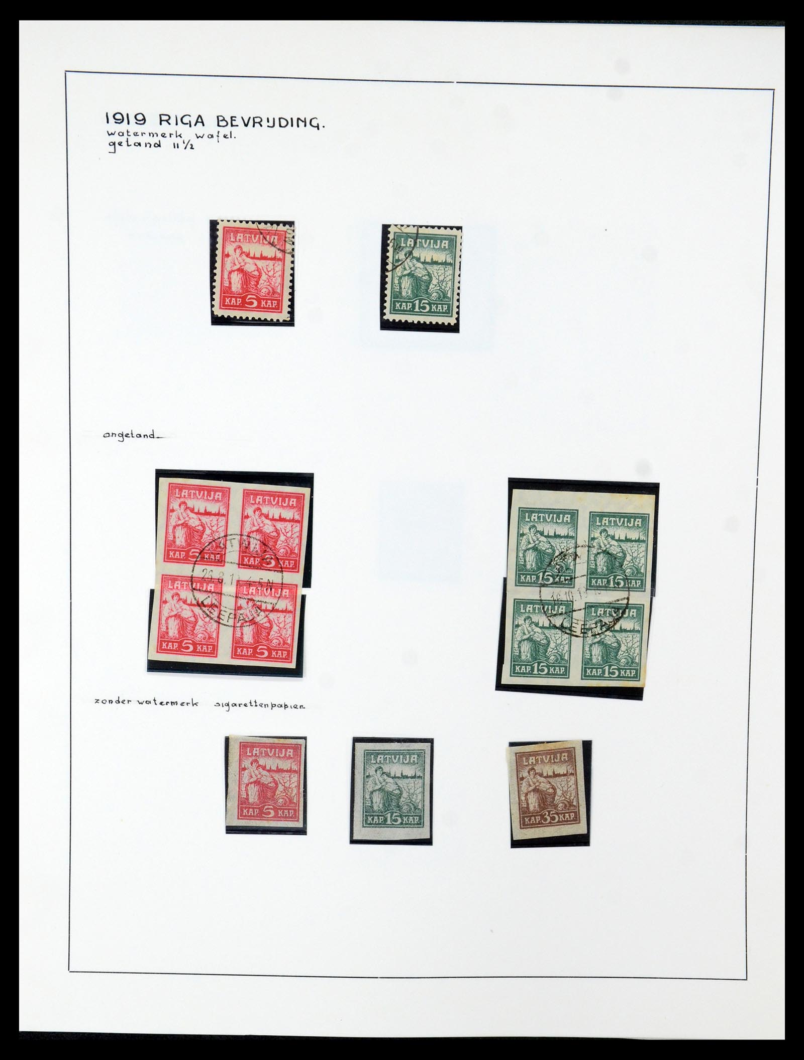 35637 048 - Postzegelverzameling 35637 Letland 1918-1922.