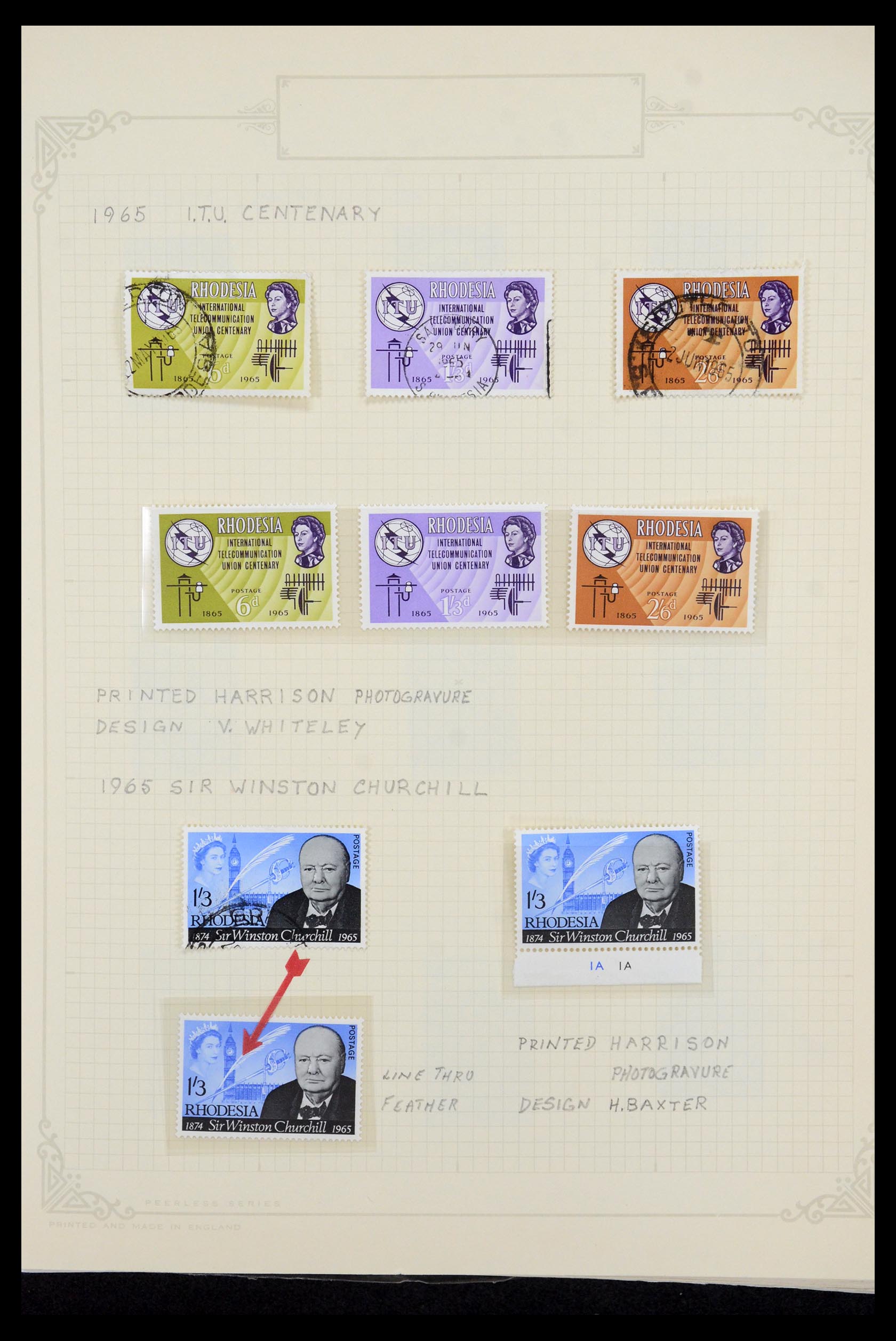 35638 001 - Postzegelverzameling 35638 Rhodesië 1954-1972.