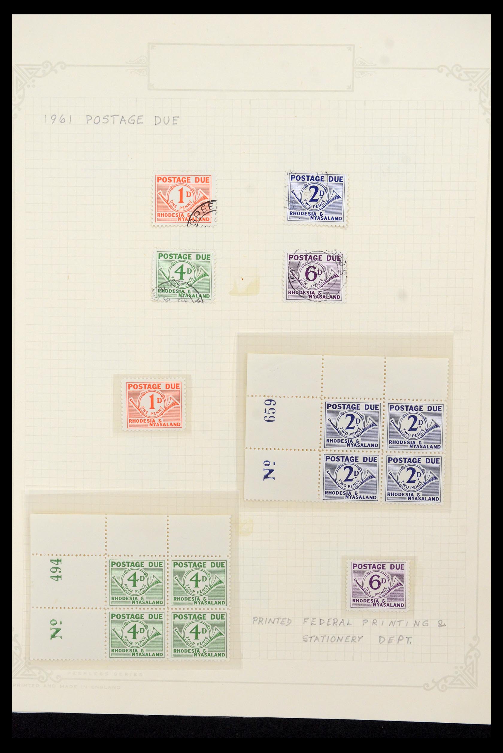 35638 003 - Postzegelverzameling 35638 Rhodesië 1954-1972.