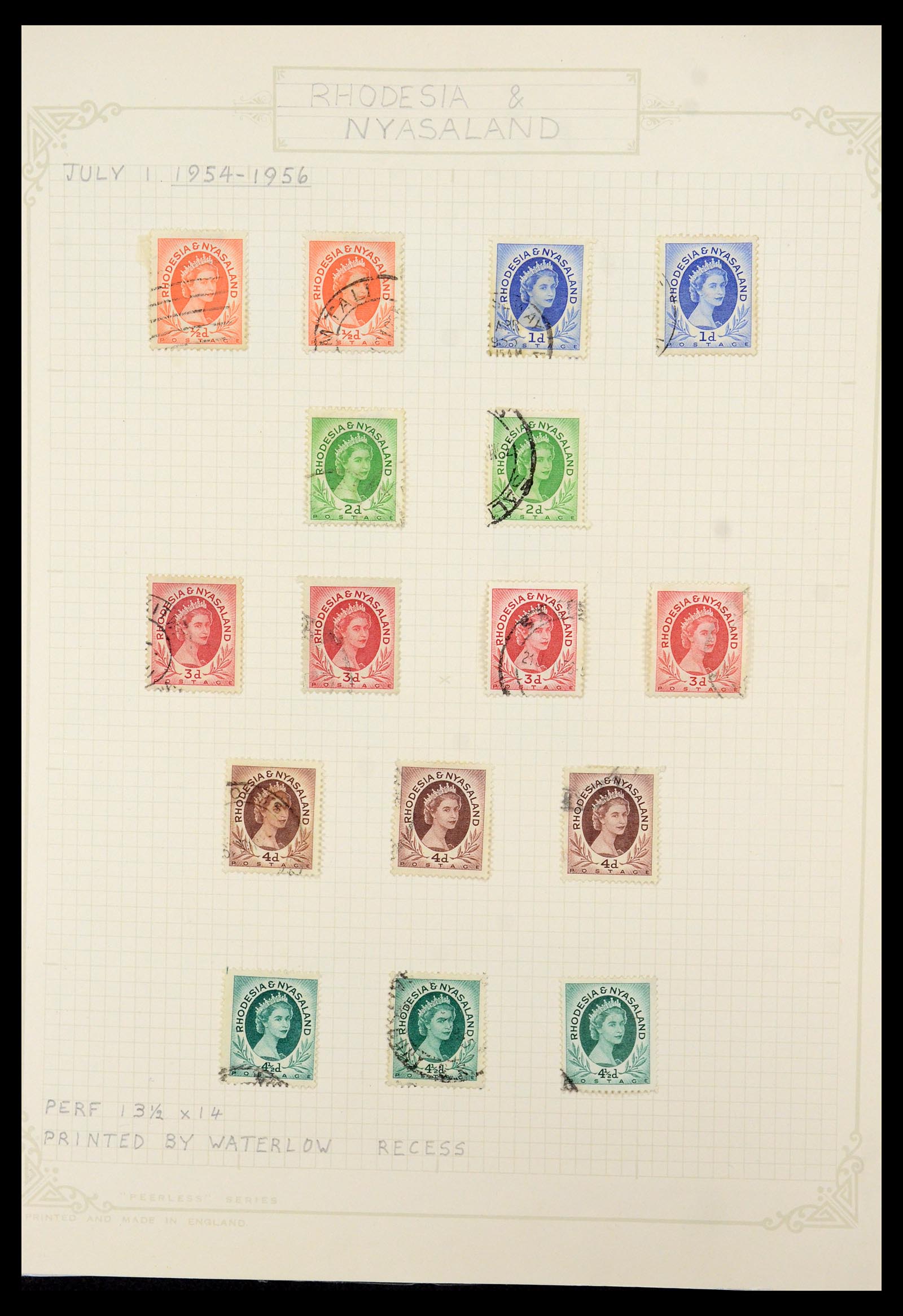35638 004 - Postzegelverzameling 35638 Rhodesië 1954-1972.