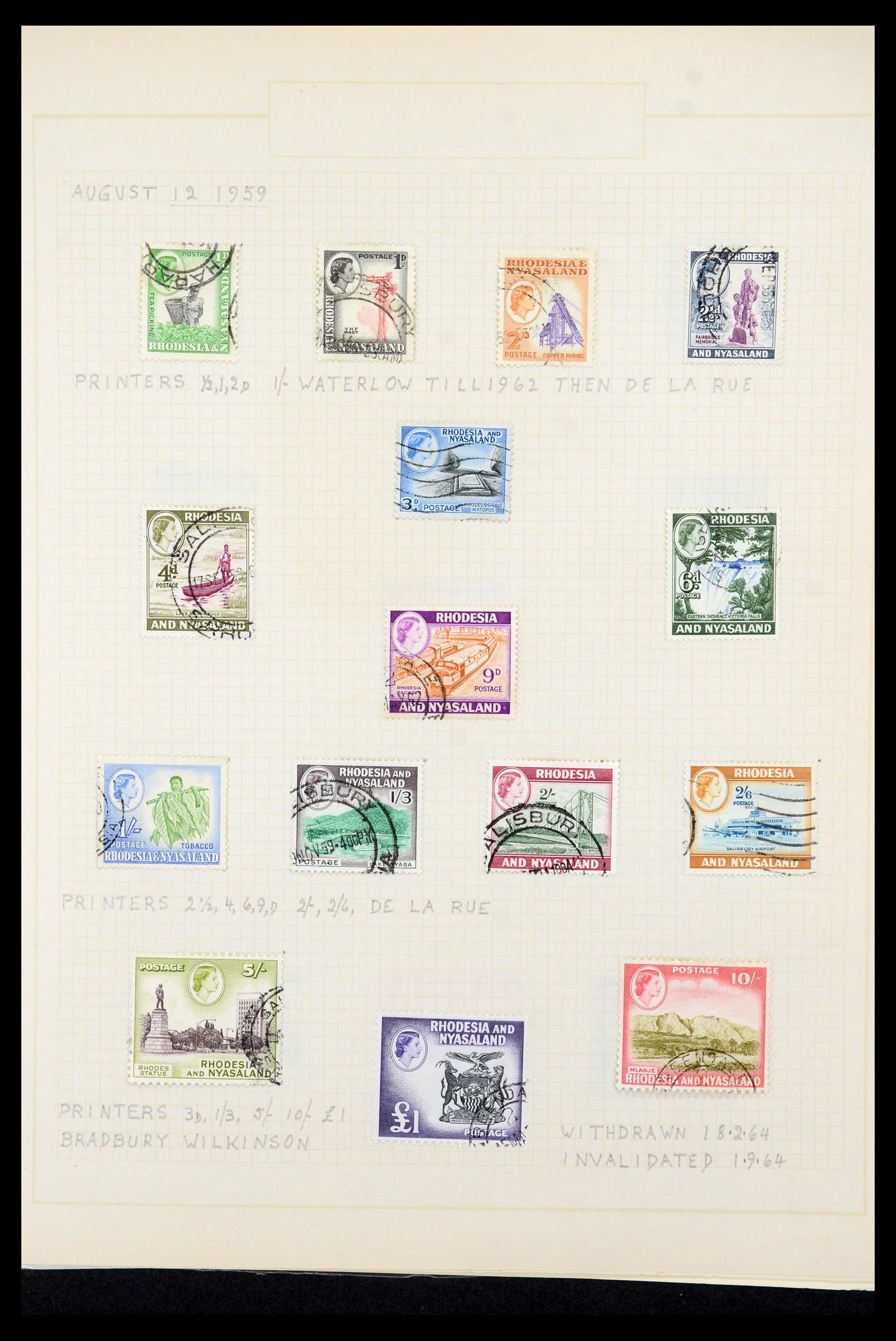 35638 013 - Postzegelverzameling 35638 Rhodesië 1954-1972.