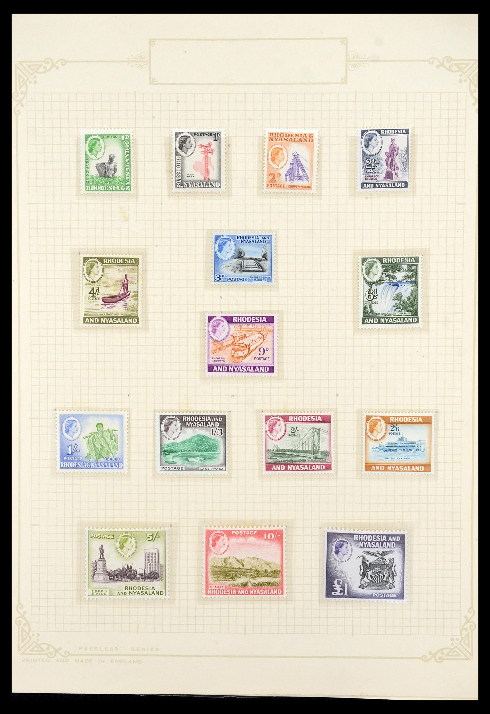 35638 014 - Postzegelverzameling 35638 Rhodesië 1954-1972.