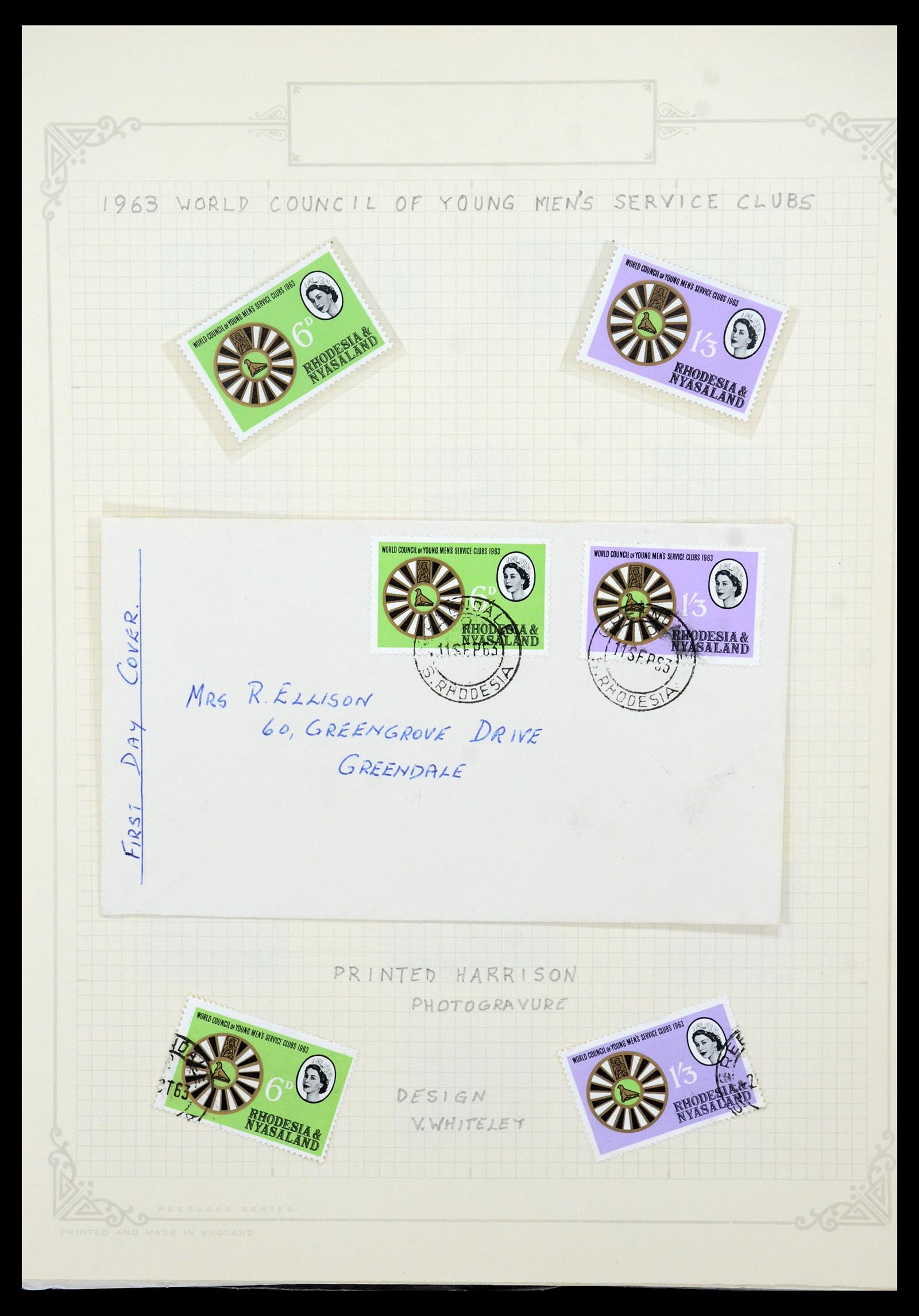 35638 028 - Postzegelverzameling 35638 Rhodesië 1954-1972.