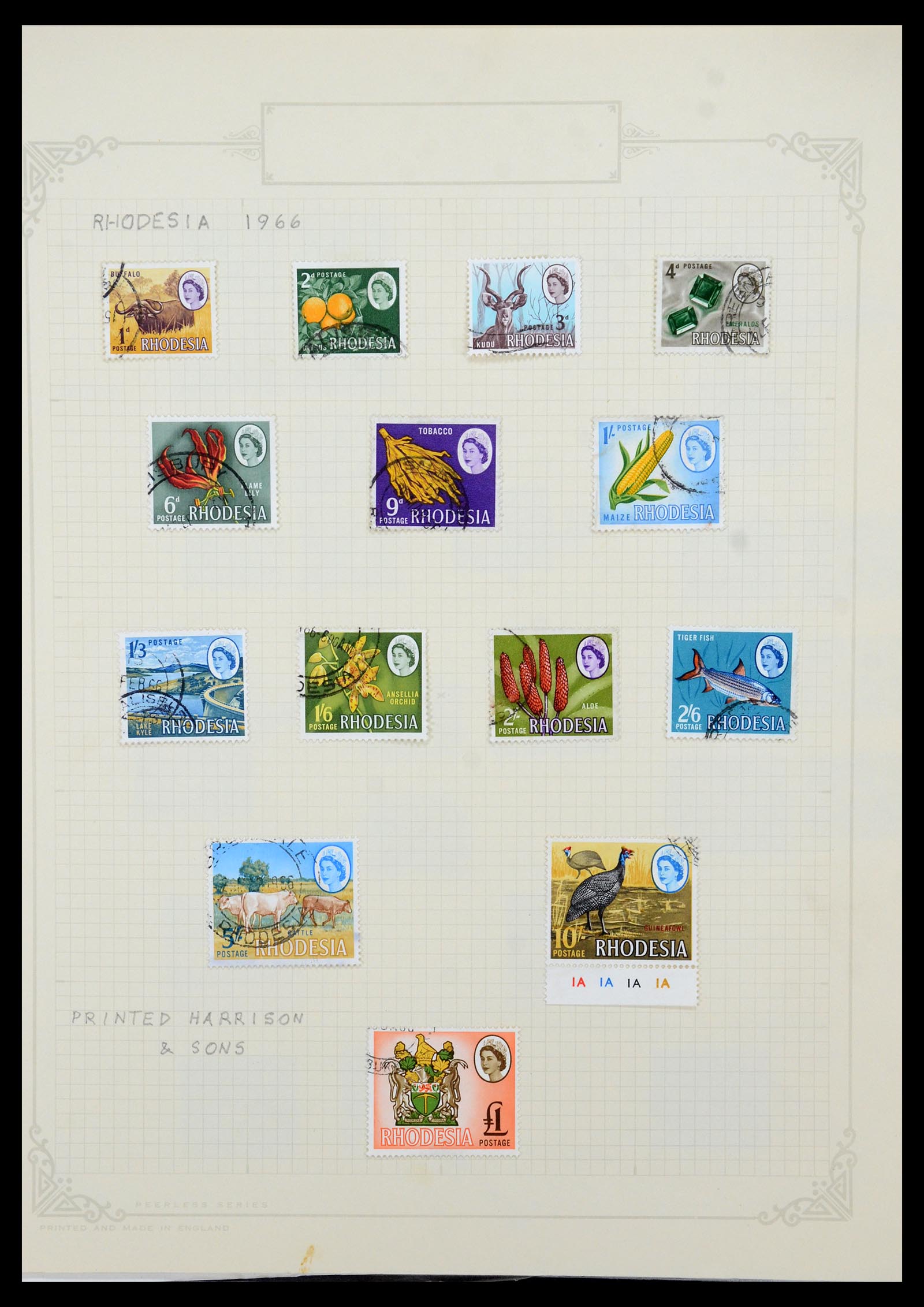 35638 033 - Postzegelverzameling 35638 Rhodesië 1954-1972.
