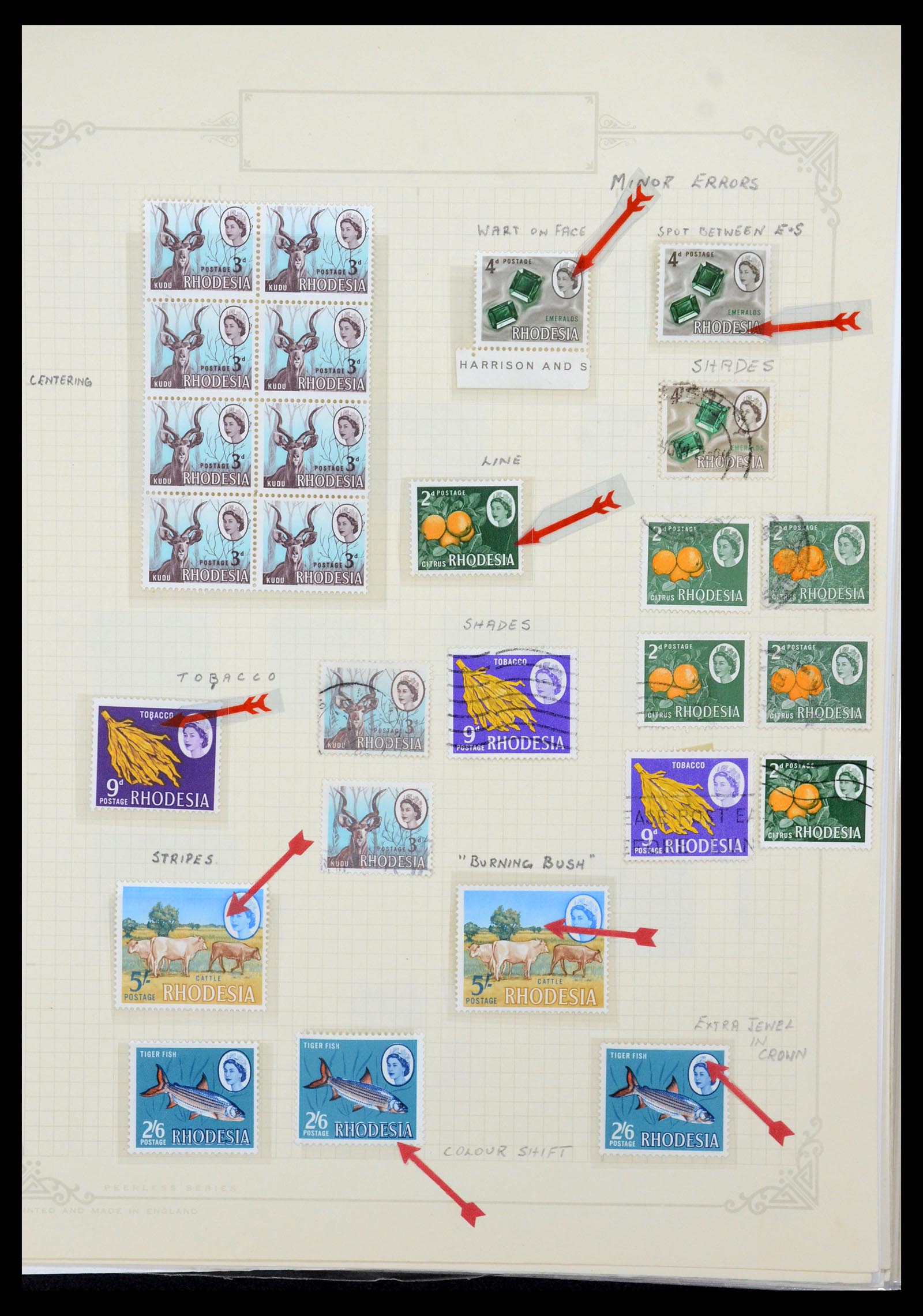 35638 034 - Postzegelverzameling 35638 Rhodesië 1954-1972.