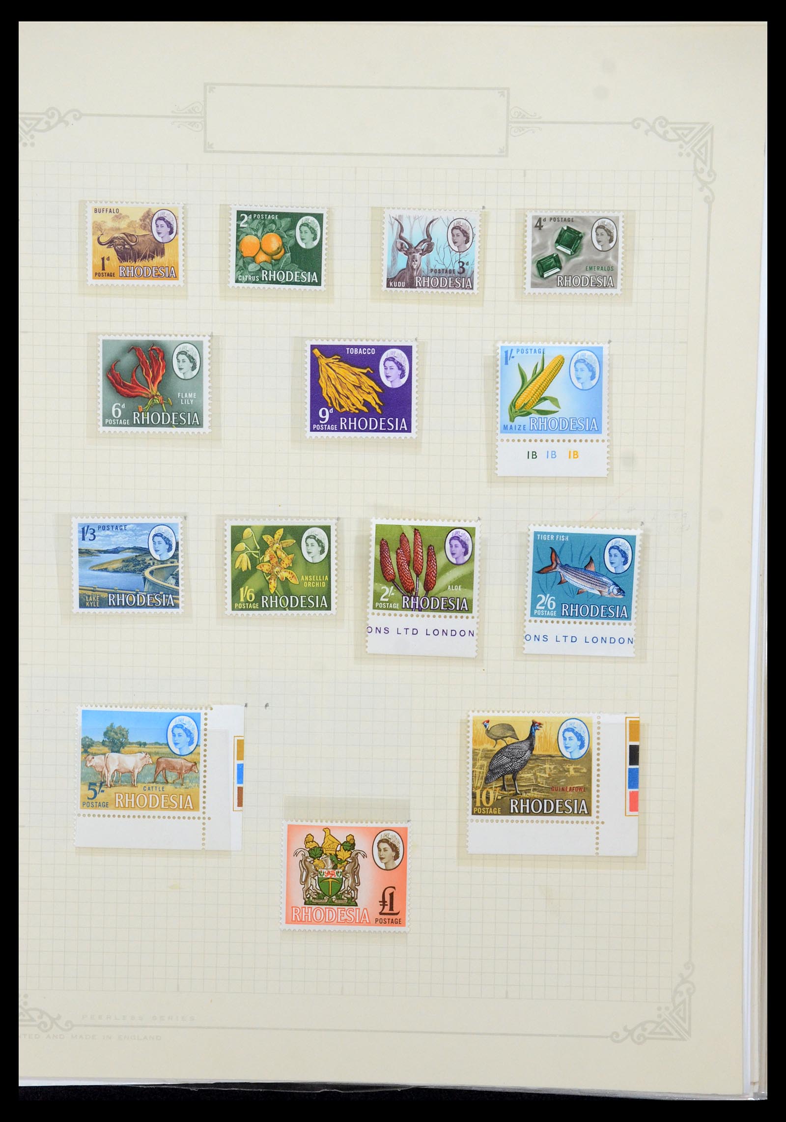 35638 035 - Postzegelverzameling 35638 Rhodesië 1954-1972.