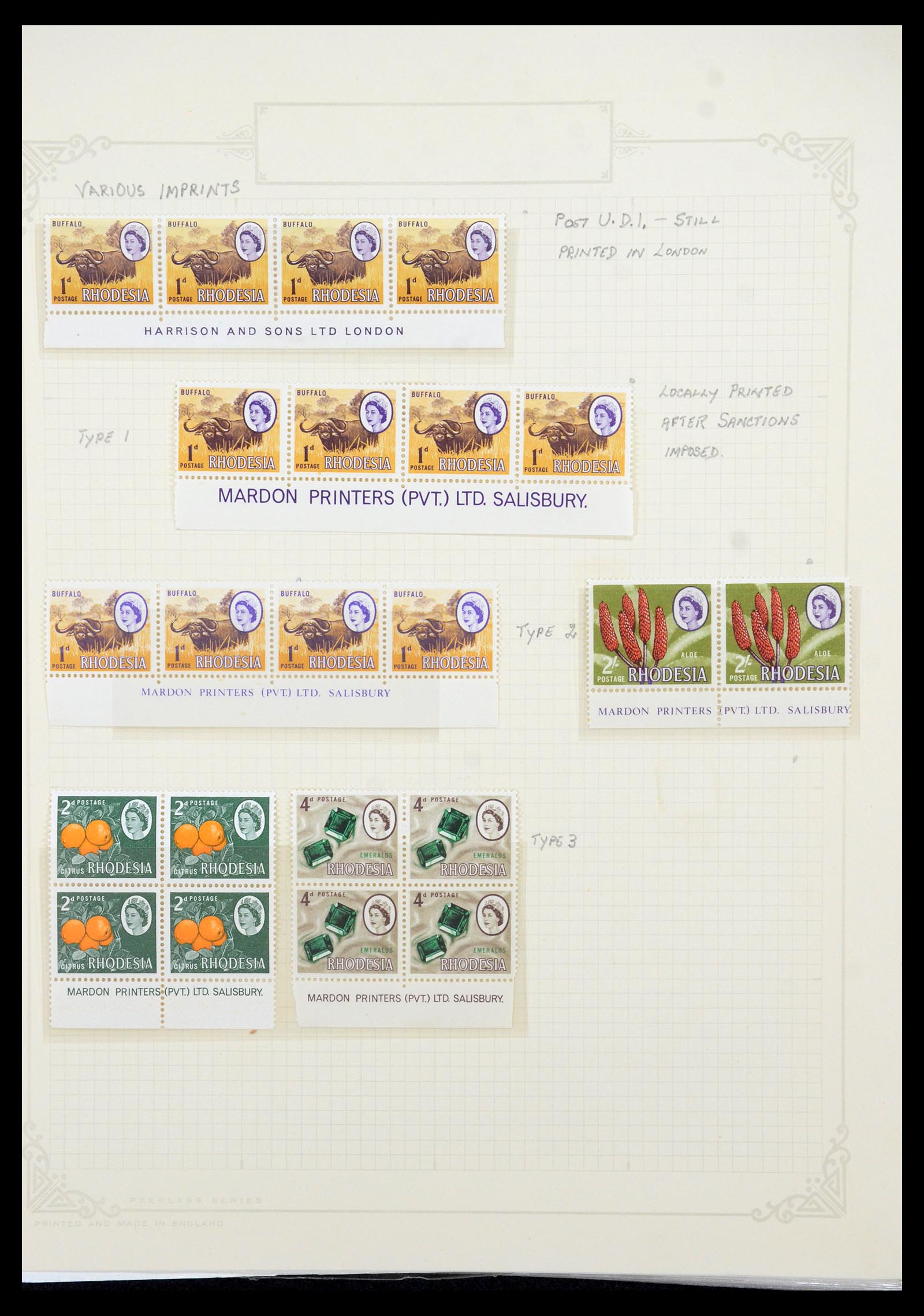 35638 036 - Postzegelverzameling 35638 Rhodesië 1954-1972.