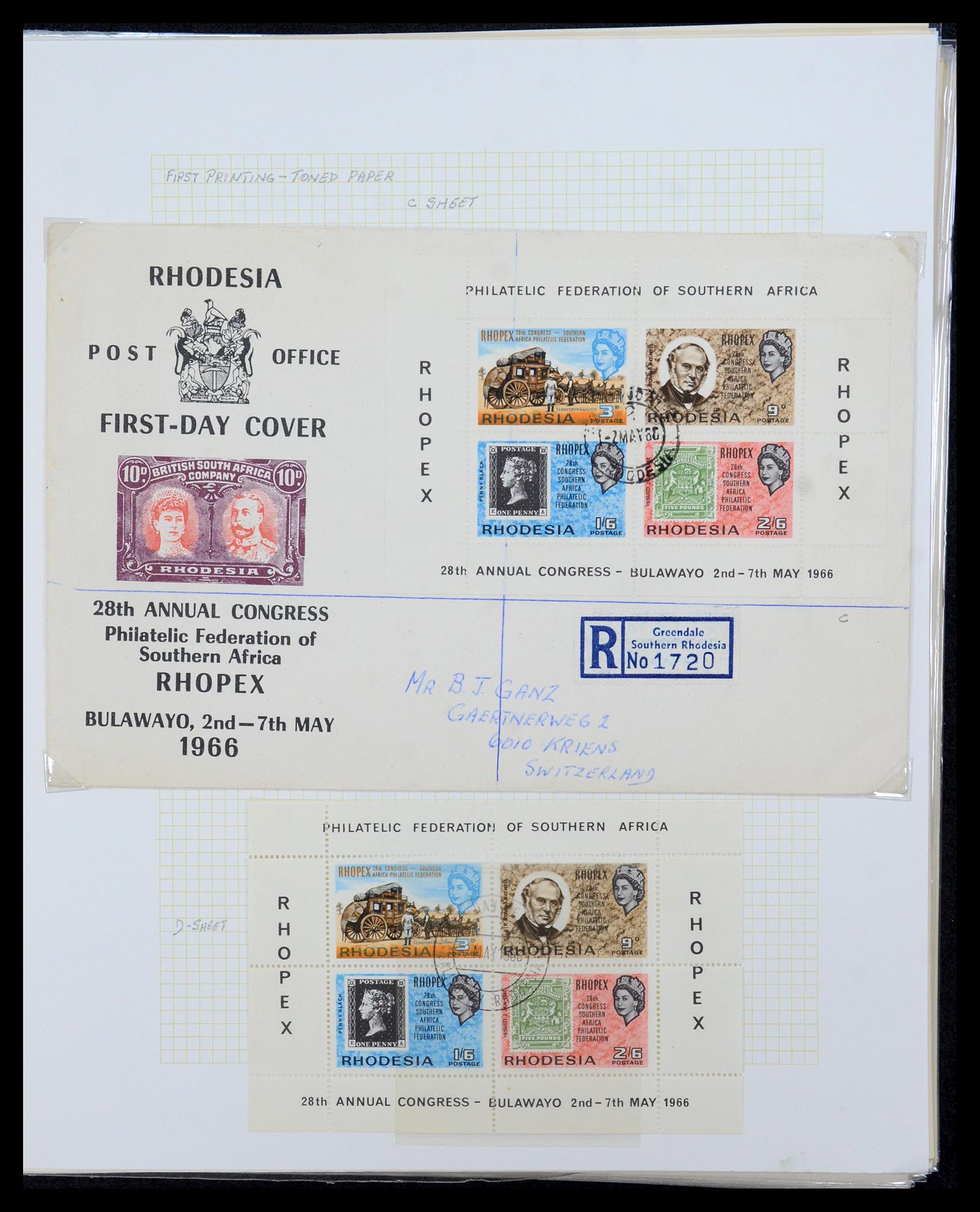 35638 037 - Postzegelverzameling 35638 Rhodesië 1954-1972.