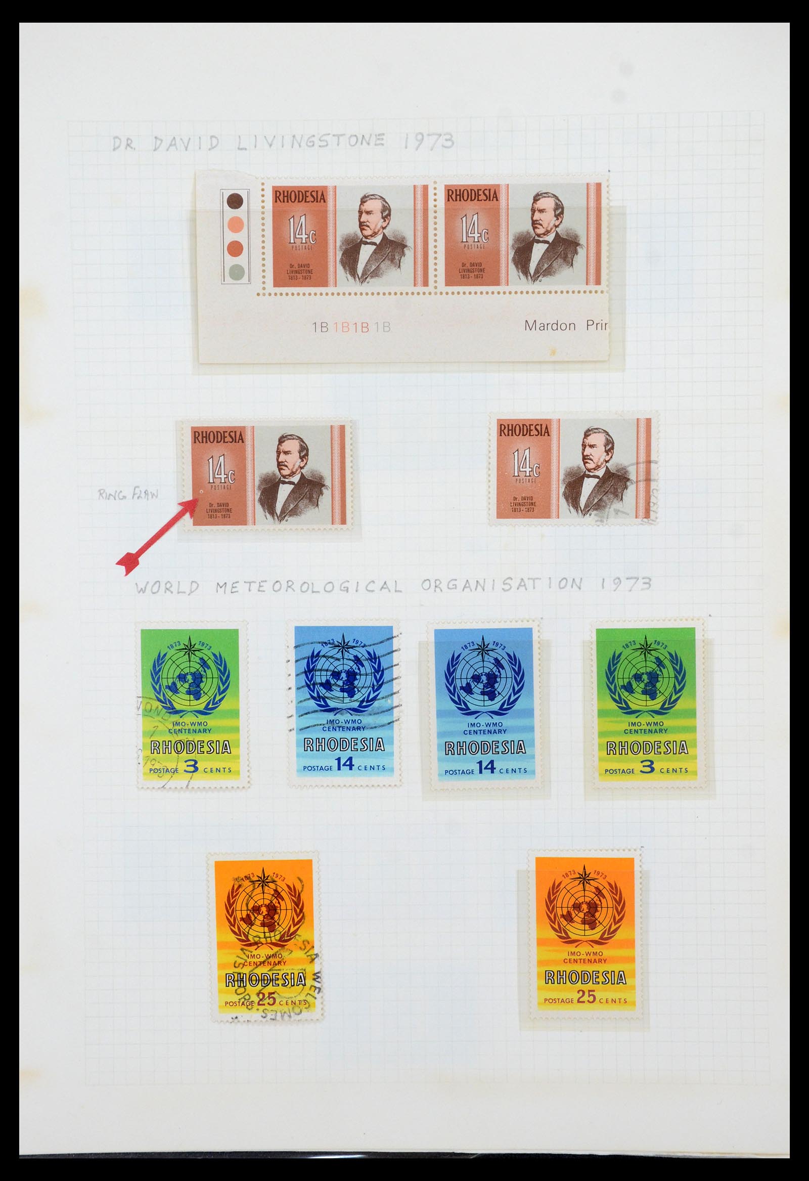 35638 045 - Postzegelverzameling 35638 Rhodesië 1954-1972.