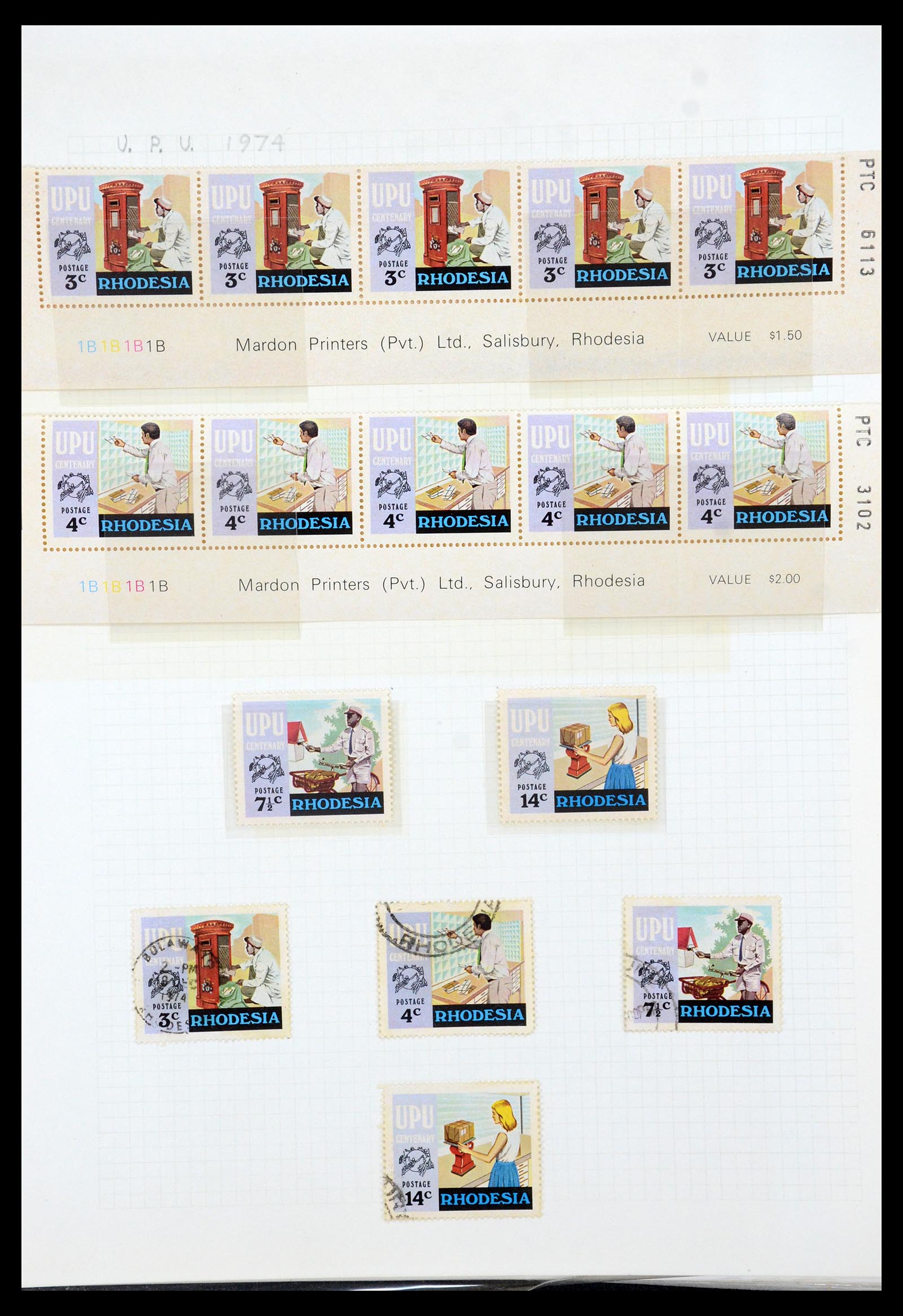 35638 047 - Postzegelverzameling 35638 Rhodesië 1954-1972.