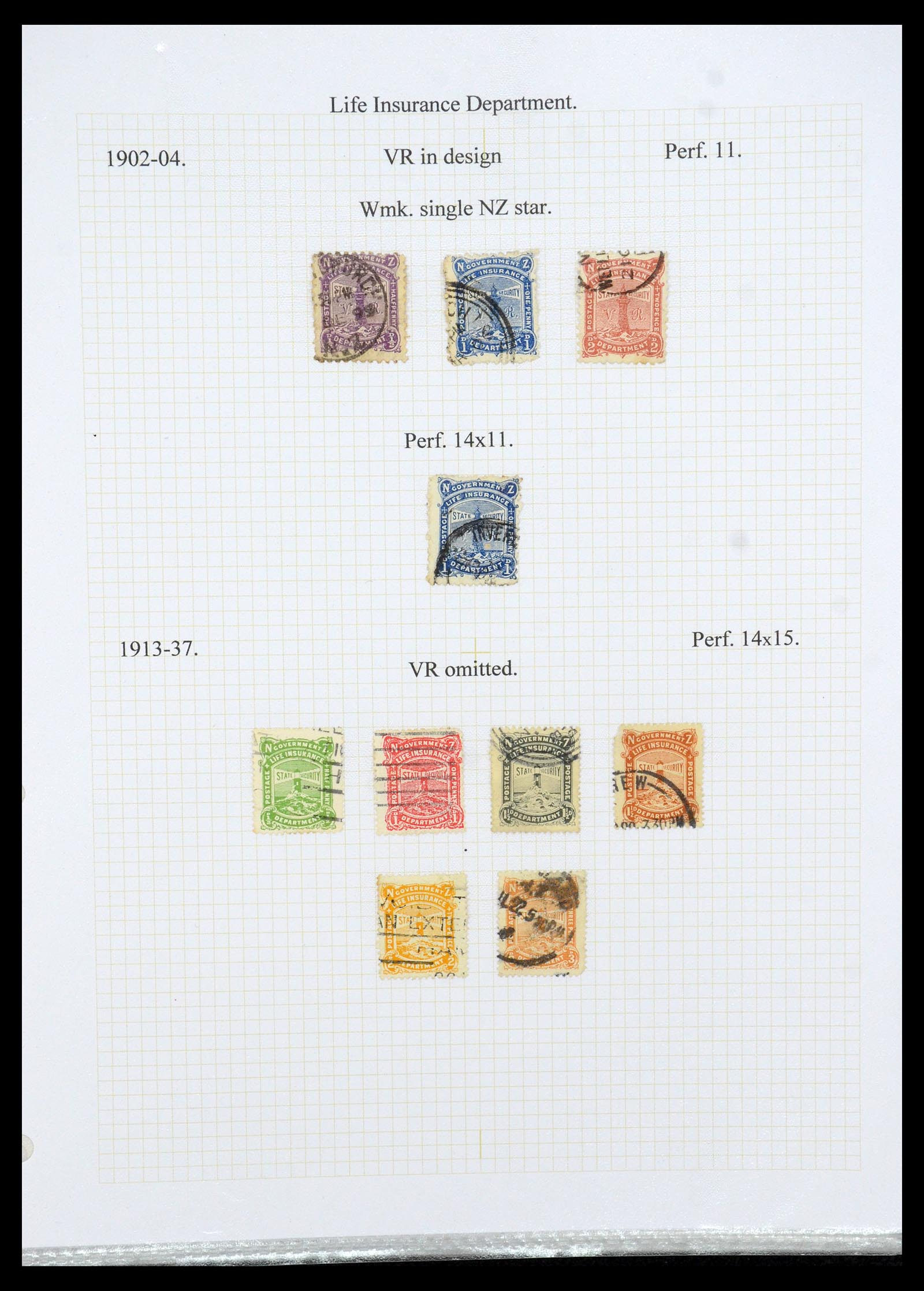 35643 003 - Postzegelverzameling 35643 Nieuw Zeeland life insurance 1891-1981.