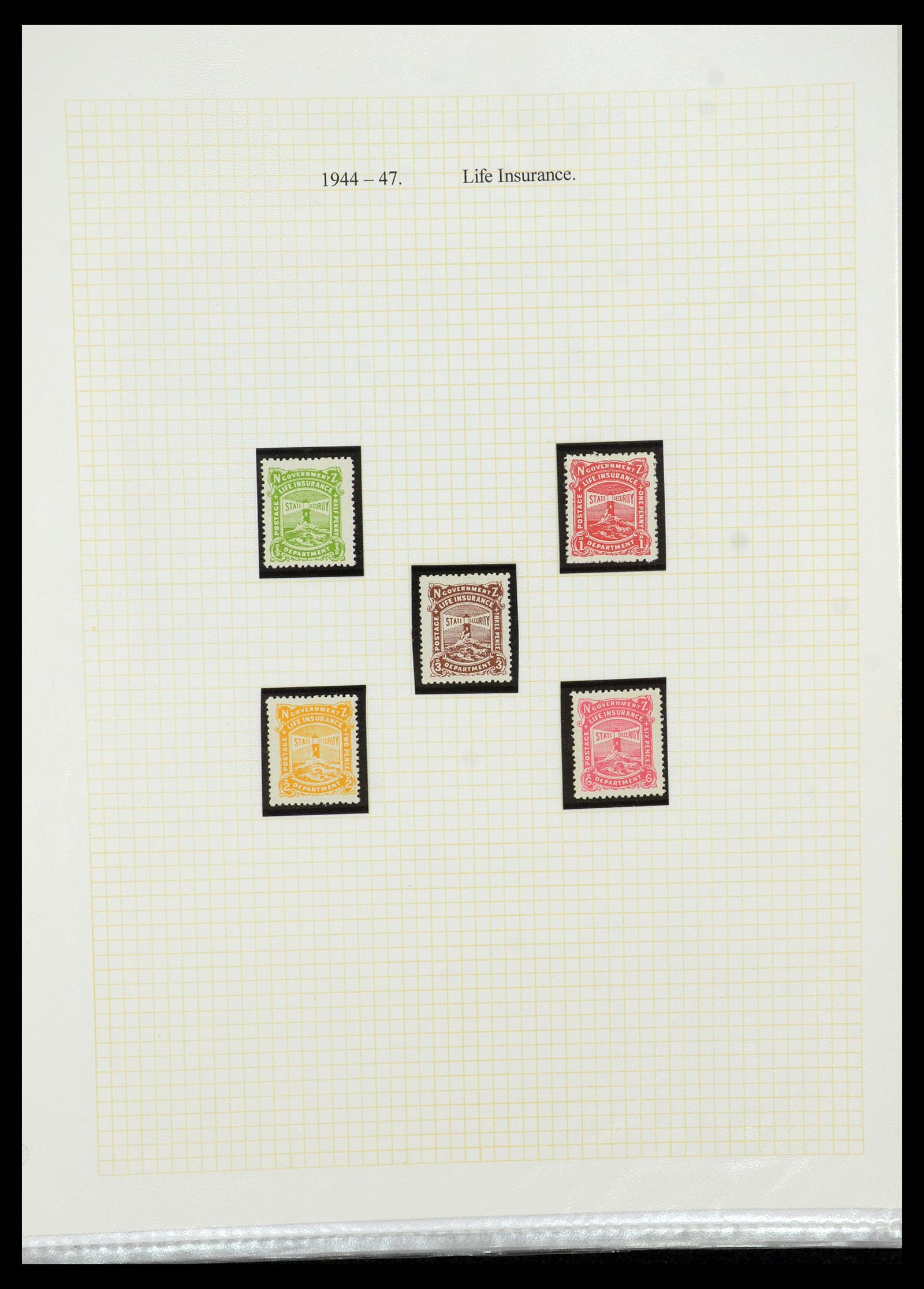 35643 004 - Postzegelverzameling 35643 Nieuw Zeeland life insurance 1891-1981.