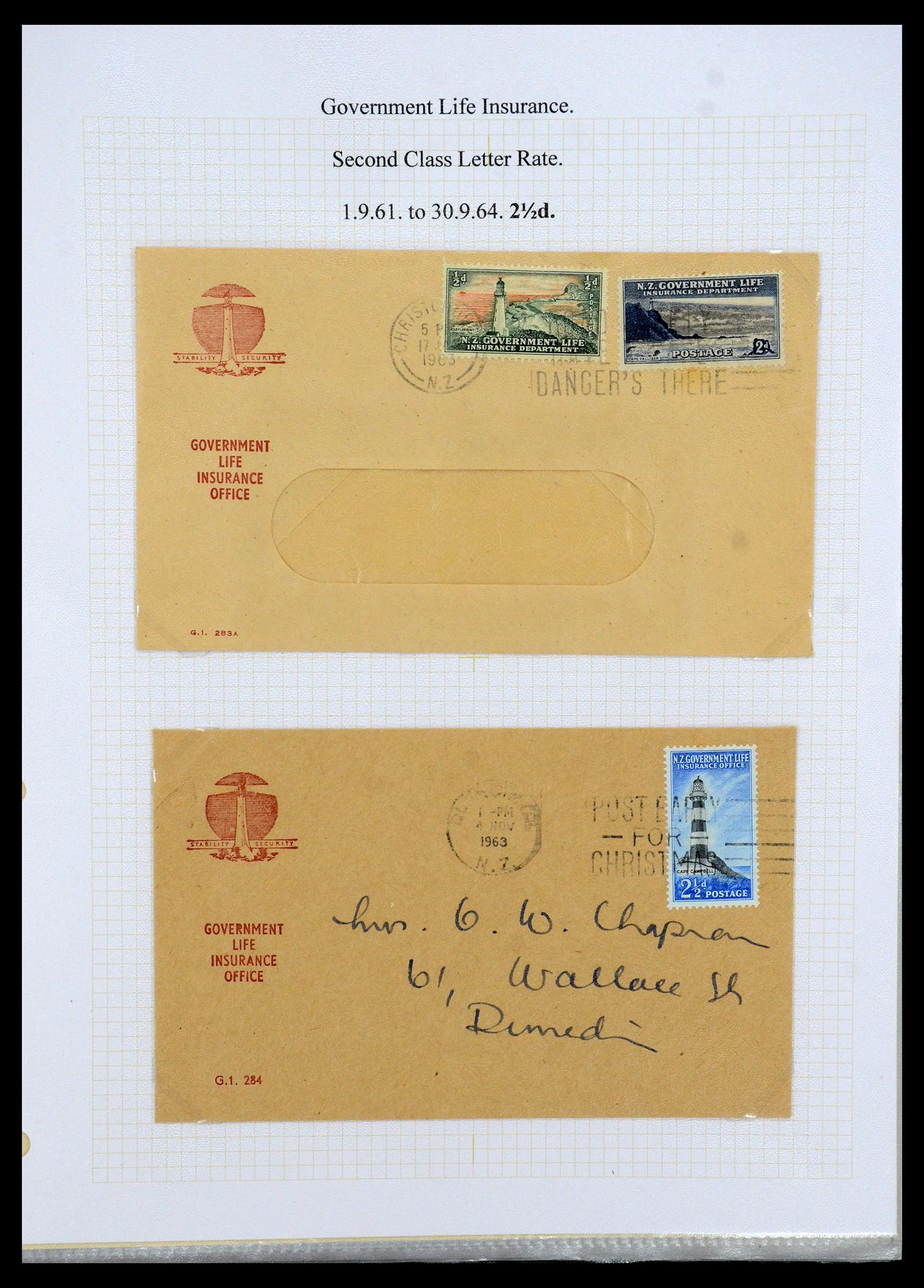 35643 010 - Postzegelverzameling 35643 Nieuw Zeeland life insurance 1891-1981.
