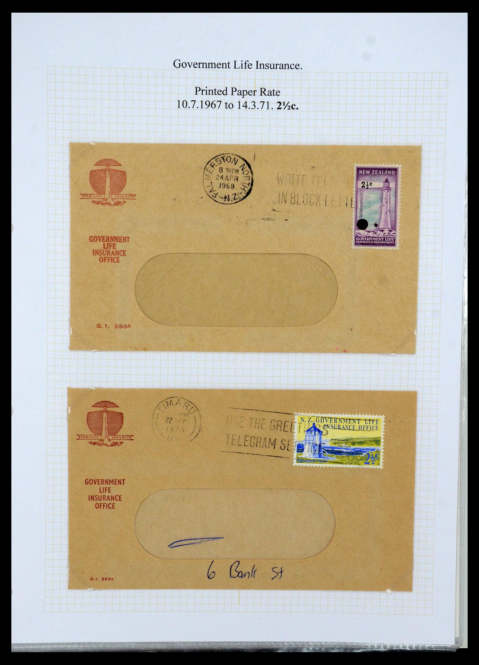 35643 022 - Stamp Collection 35643 New Zealand life insurance 1891-1981.