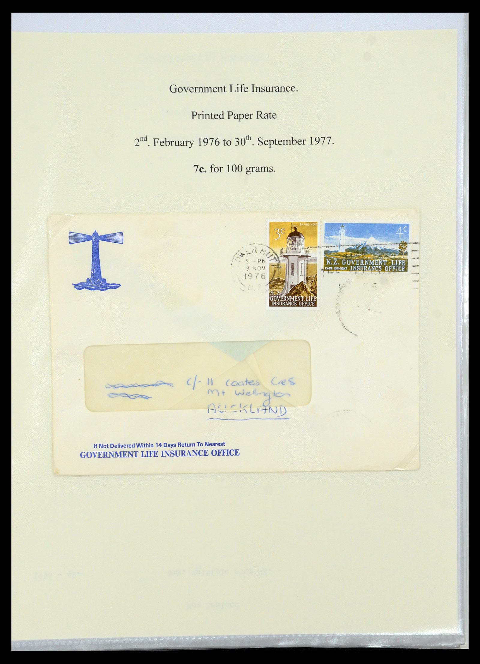 35643 026 - Postzegelverzameling 35643 Nieuw Zeeland life insurance 1891-1981.