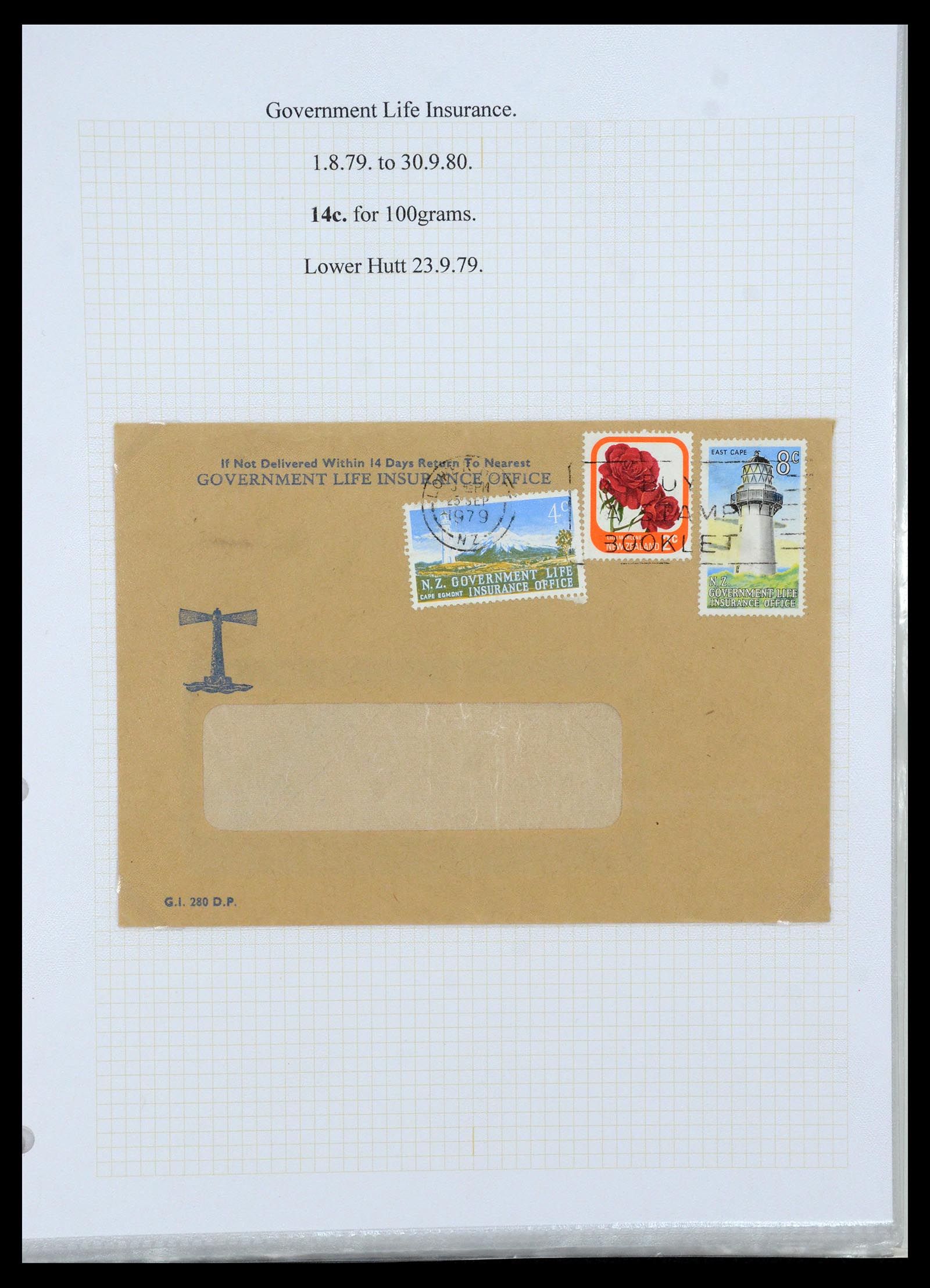 35643 027 - Stamp Collection 35643 New Zealand life insurance 1891-1981.