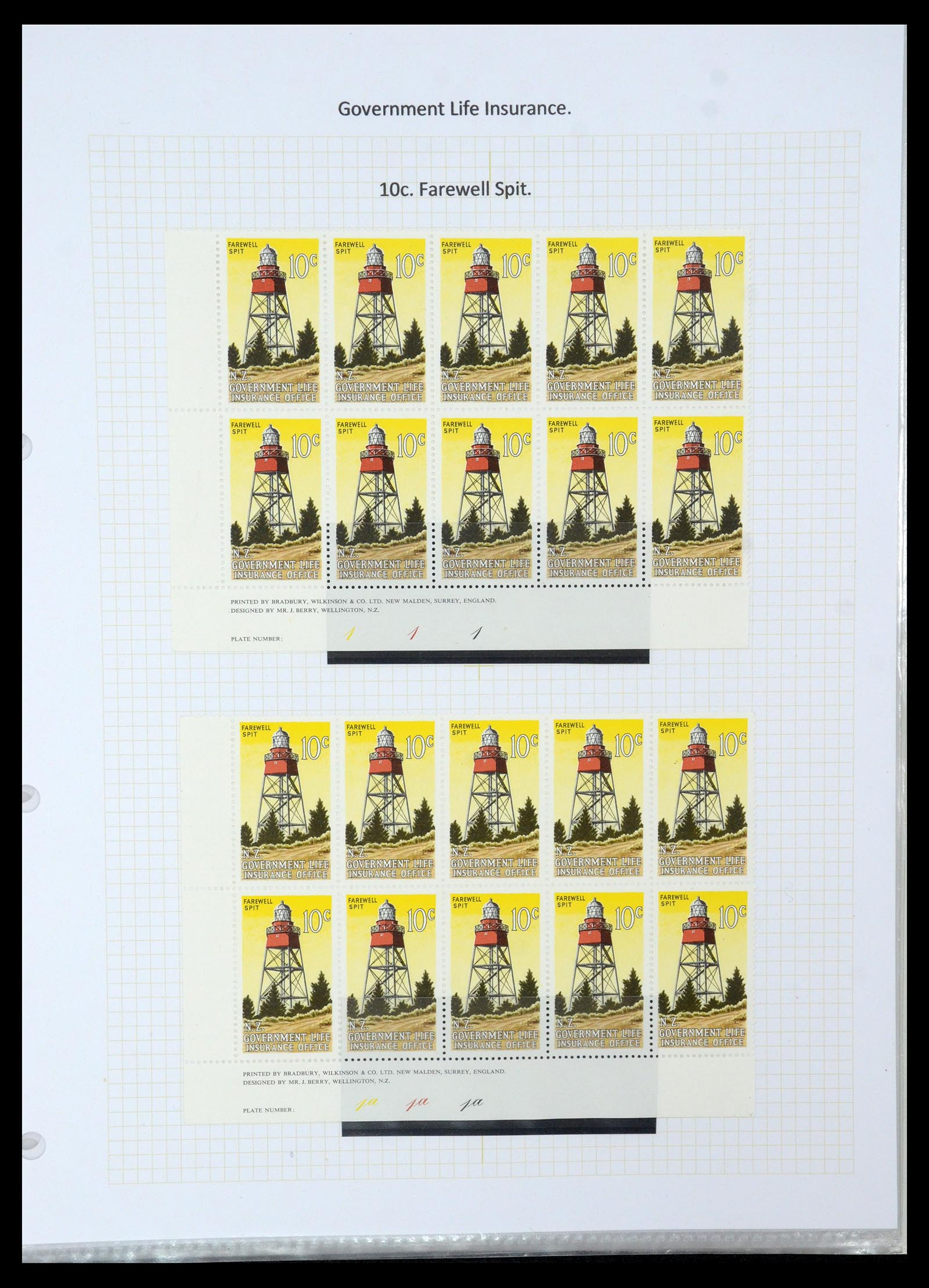 35643 030 - Postzegelverzameling 35643 Nieuw Zeeland life insurance 1891-1981.