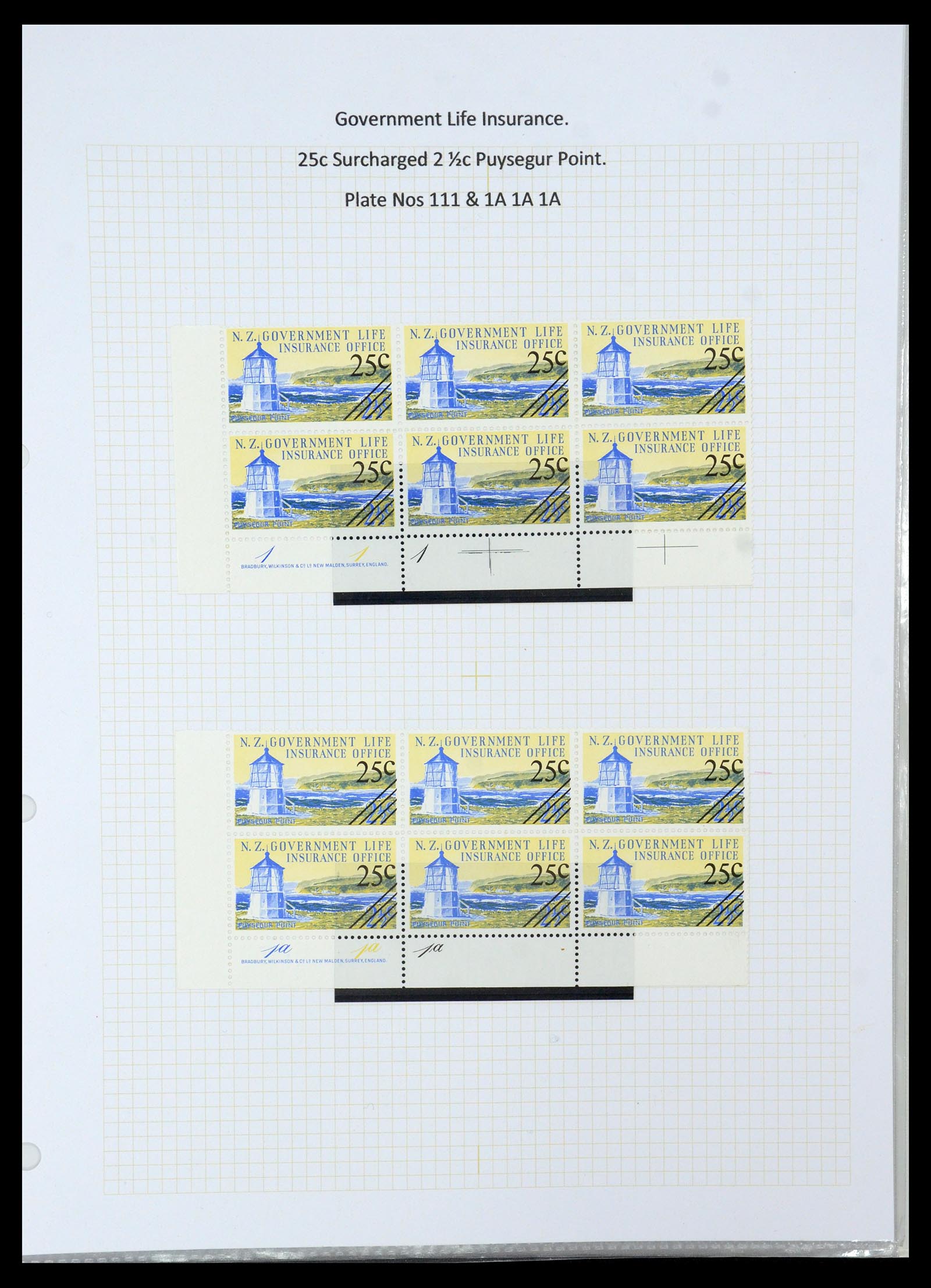 35643 032 - Postzegelverzameling 35643 Nieuw Zeeland life insurance 1891-1981.