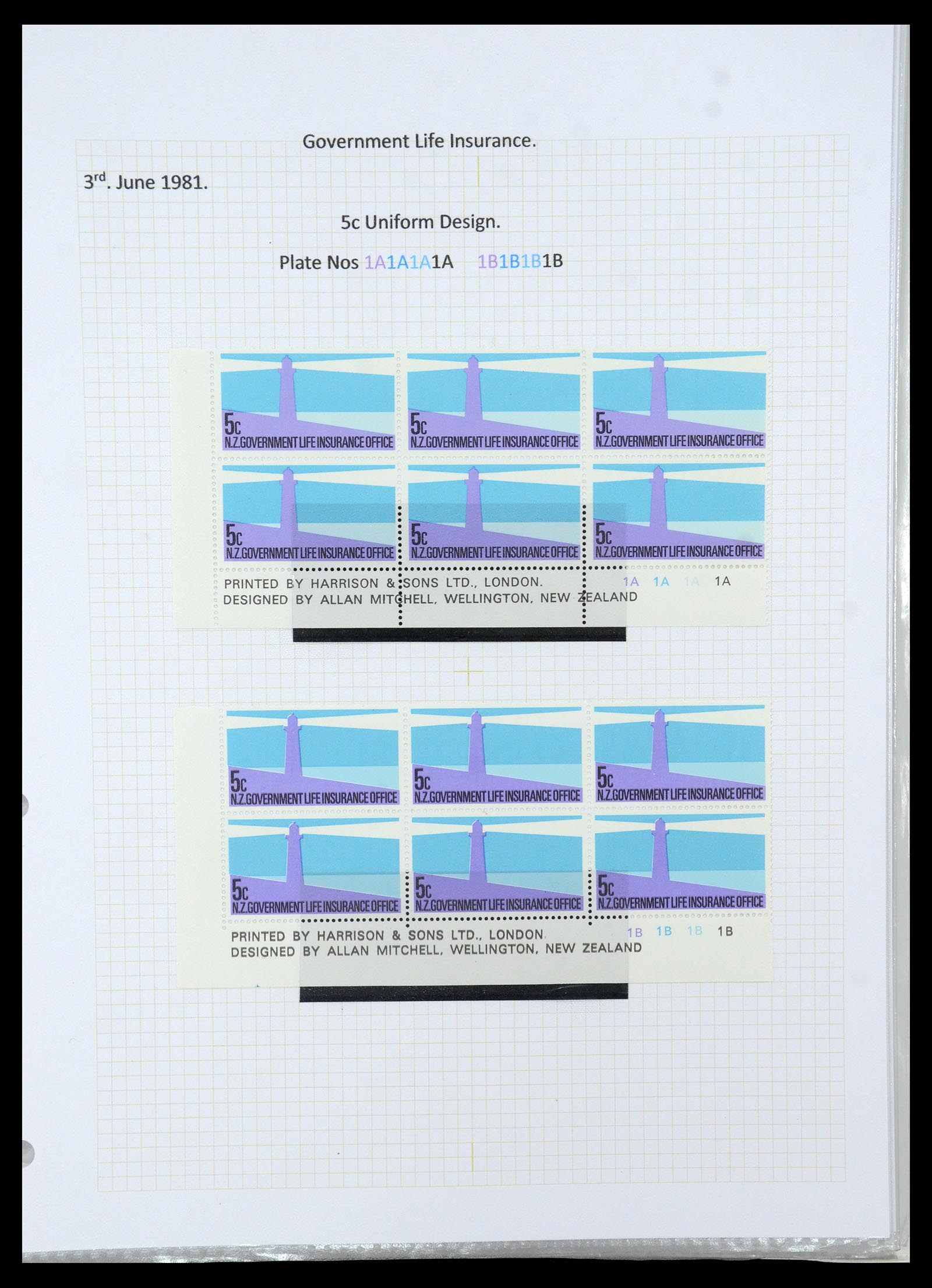 35643 036 - Stamp Collection 35643 New Zealand life insurance 1891-1981.
