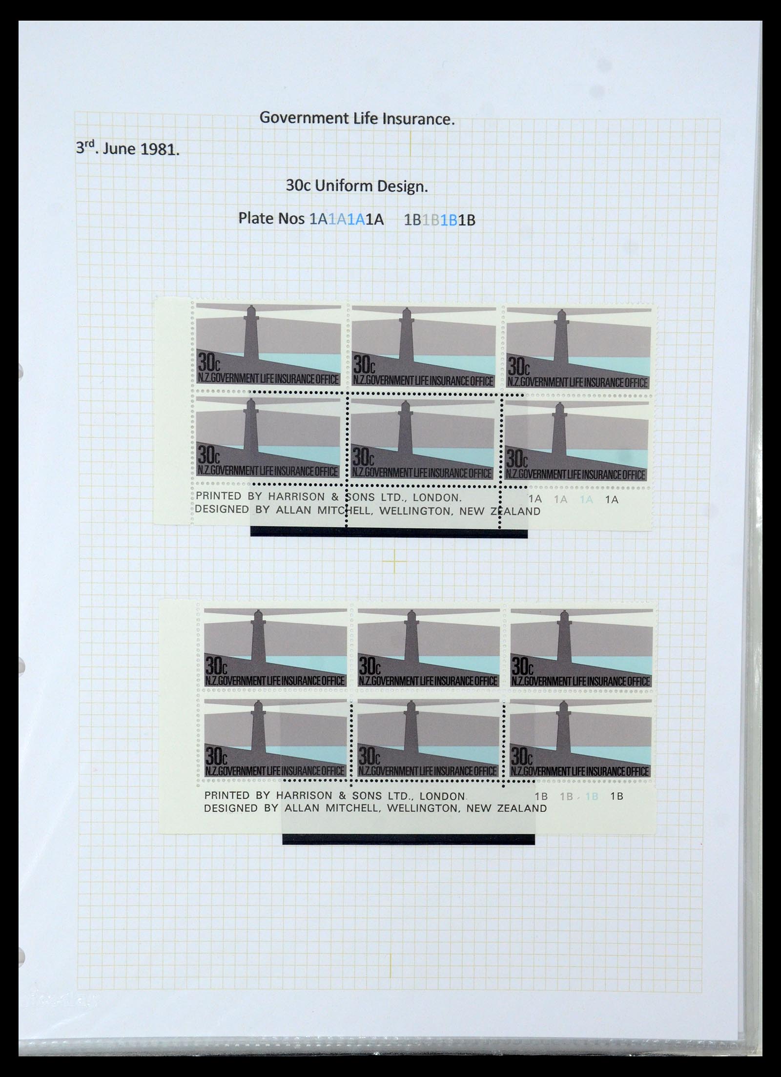 35643 039 - Stamp Collection 35643 New Zealand life insurance 1891-1981.