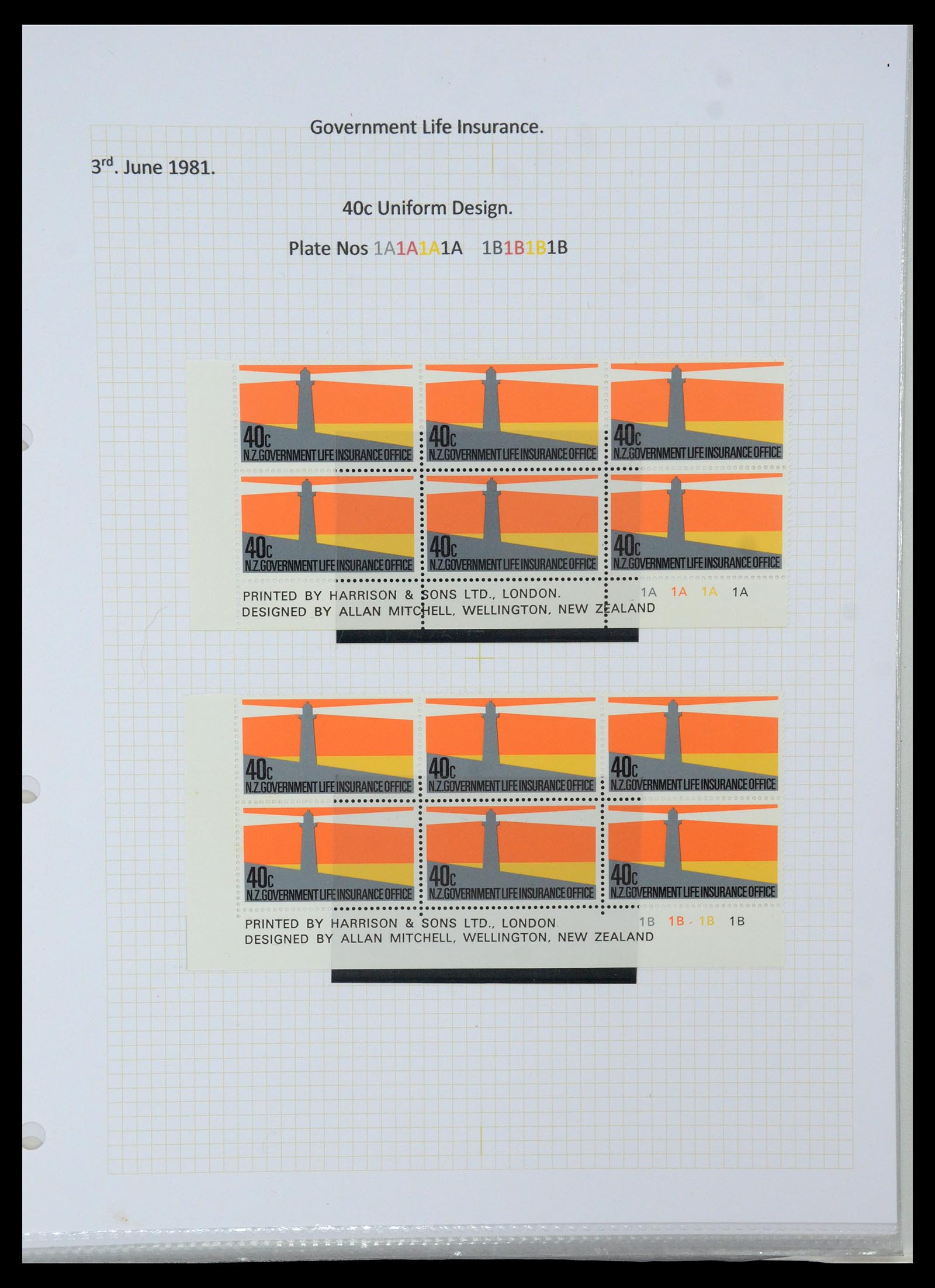 35643 040 - Stamp Collection 35643 New Zealand life insurance 1891-1981.