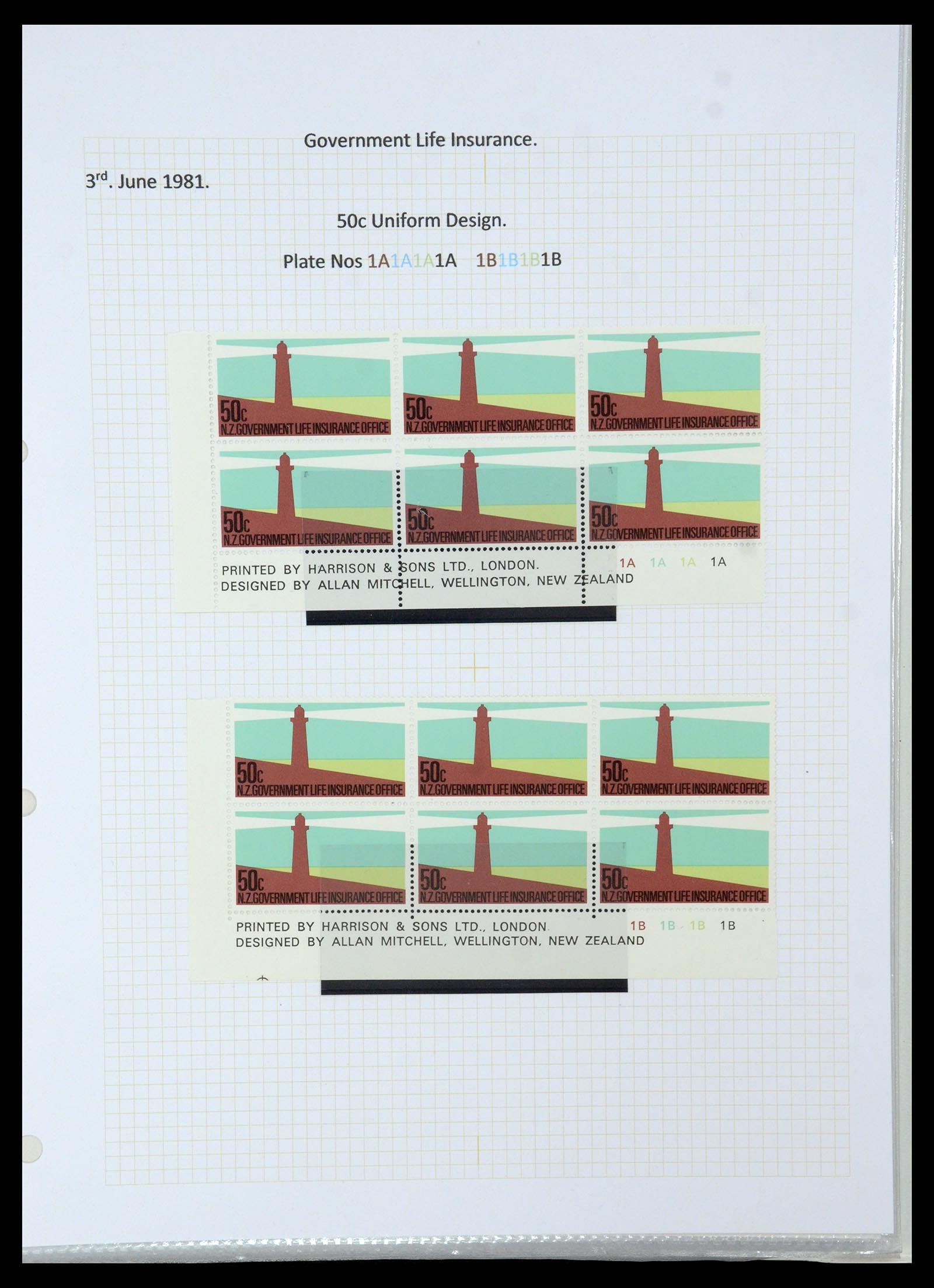 35643 041 - Stamp Collection 35643 New Zealand life insurance 1891-1981.