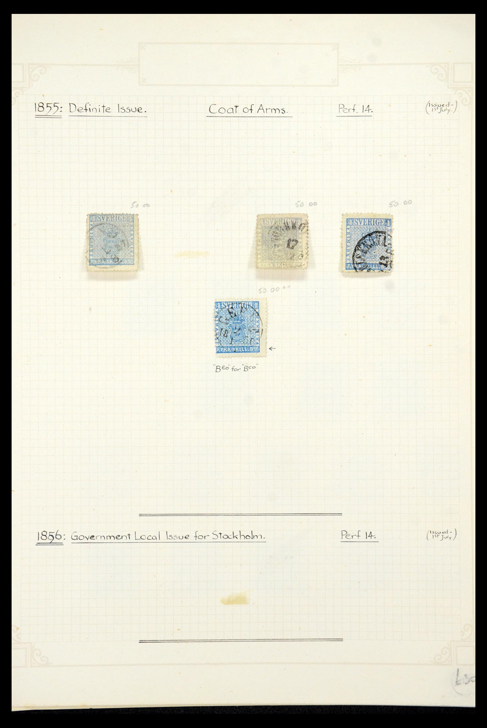 35646 001 - Postzegelverzameling 35646 Zweden 1858-1891.