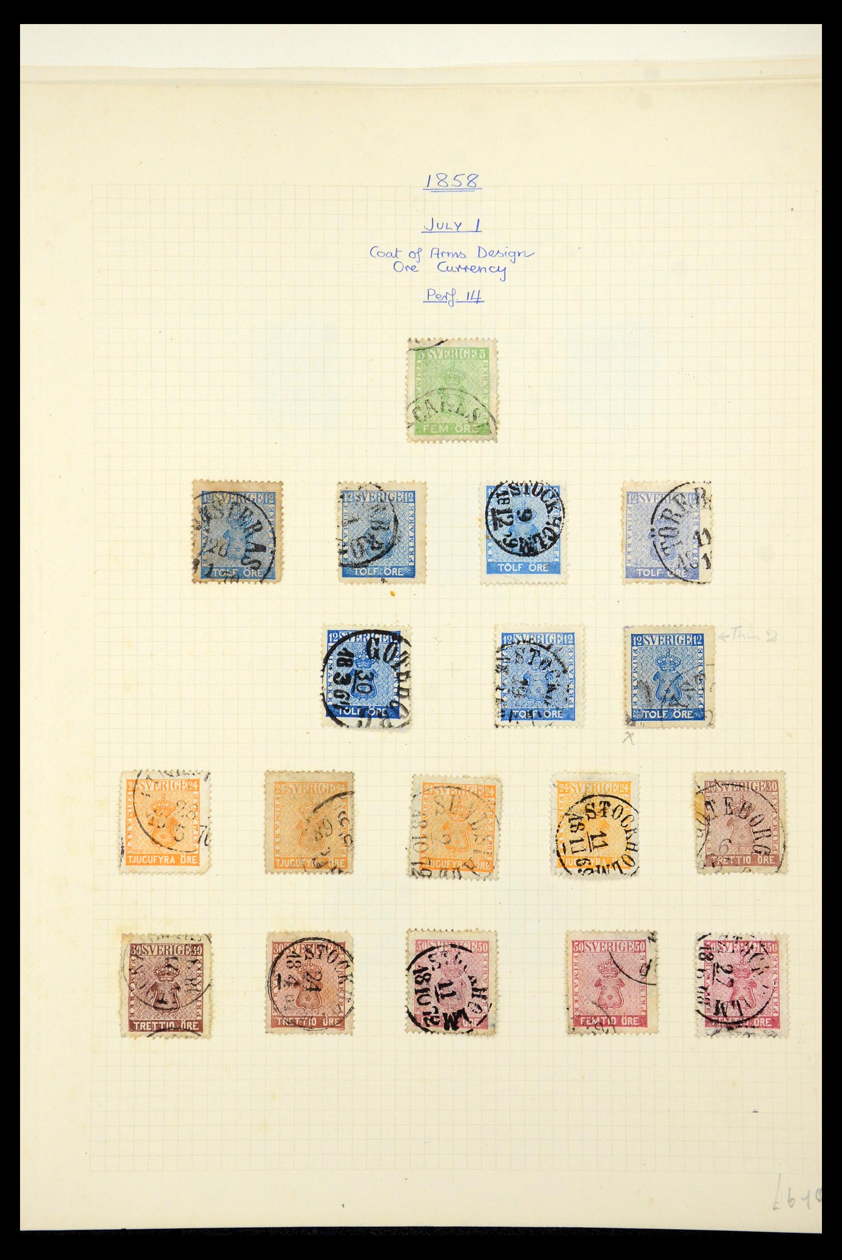 35646 002 - Stamp Collection 35646 Sweden 1858-1891.