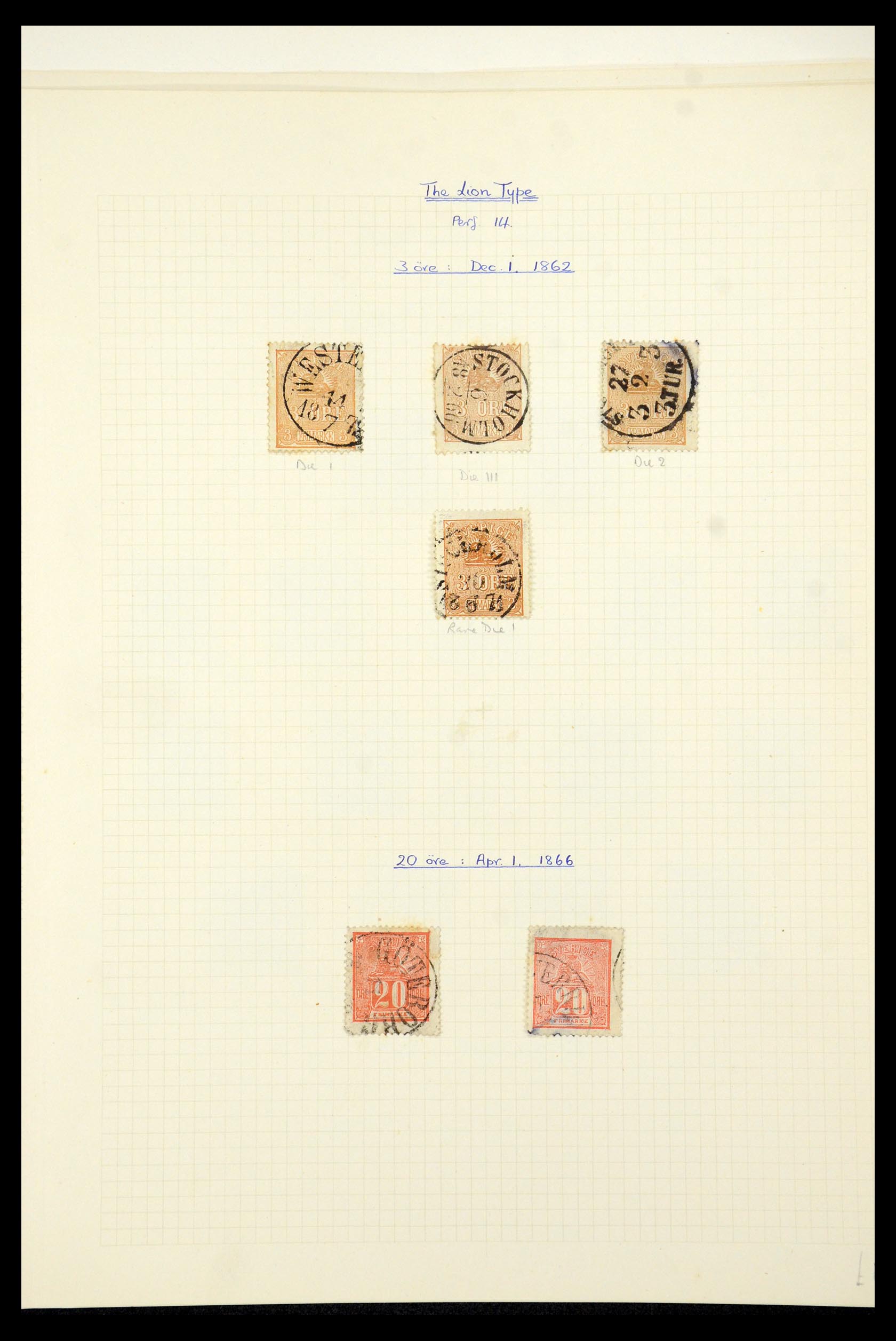35646 003 - Postzegelverzameling 35646 Zweden 1858-1891.