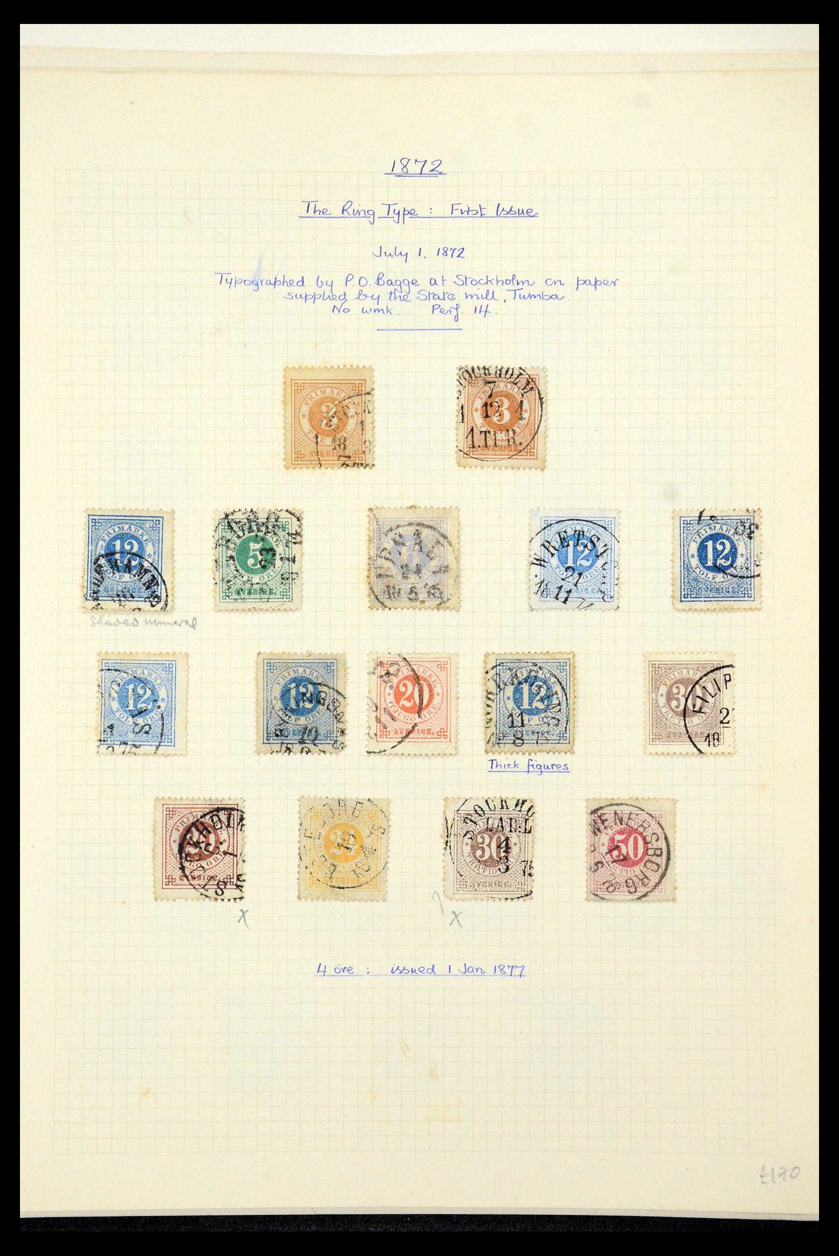 35646 004 - Stamp Collection 35646 Sweden 1858-1891.