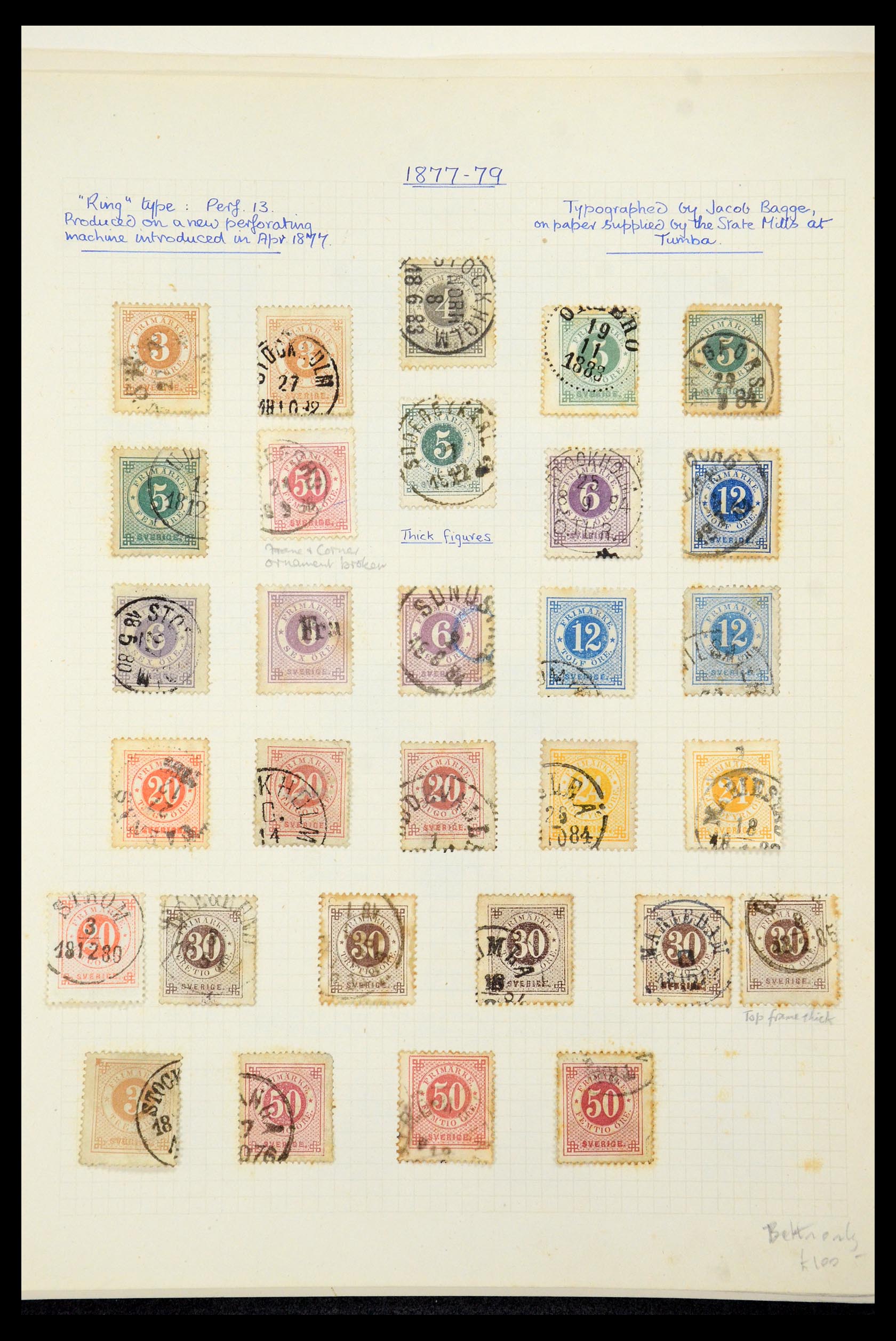 35646 005 - Stamp Collection 35646 Sweden 1858-1891.