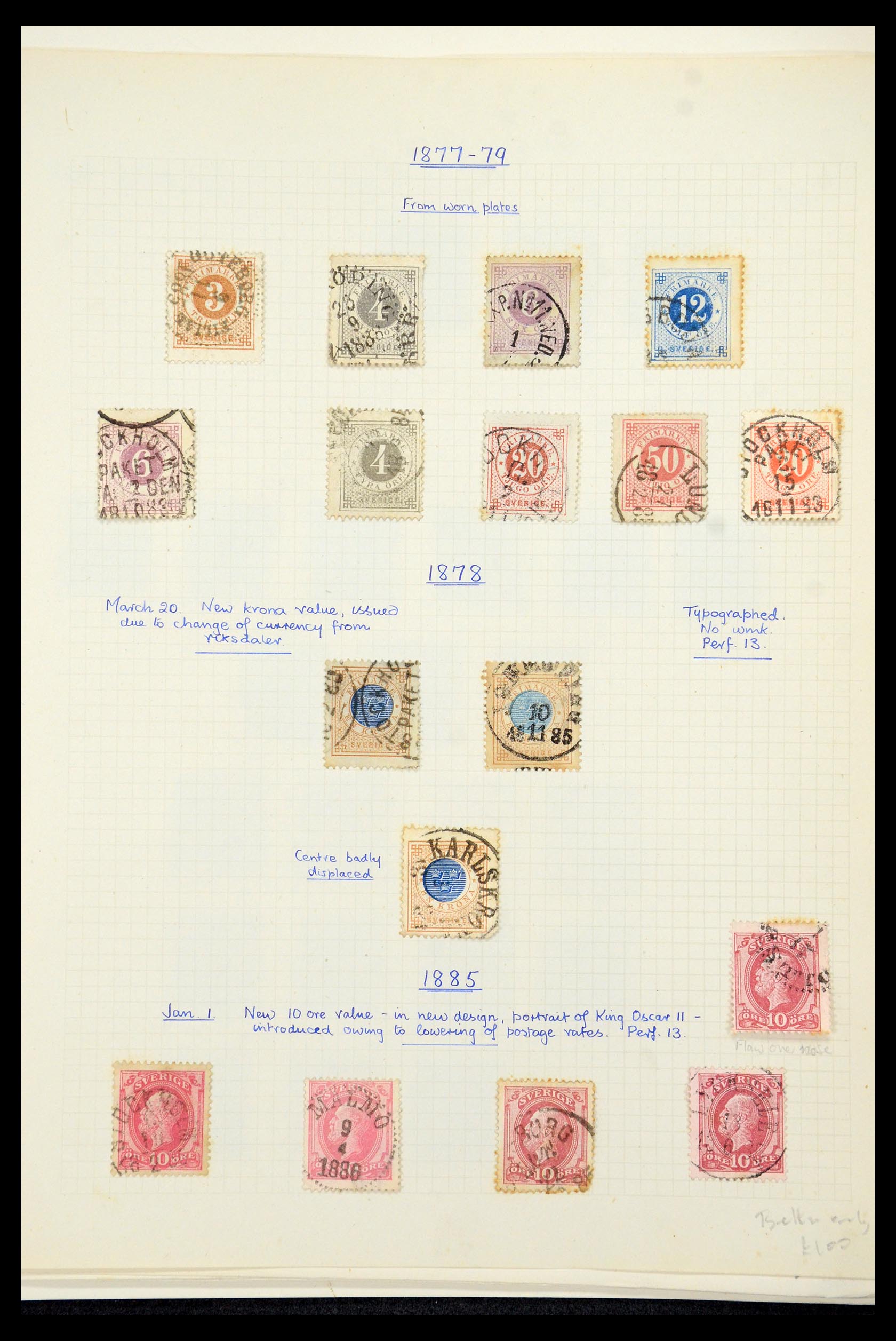 35646 006 - Postzegelverzameling 35646 Zweden 1858-1891.