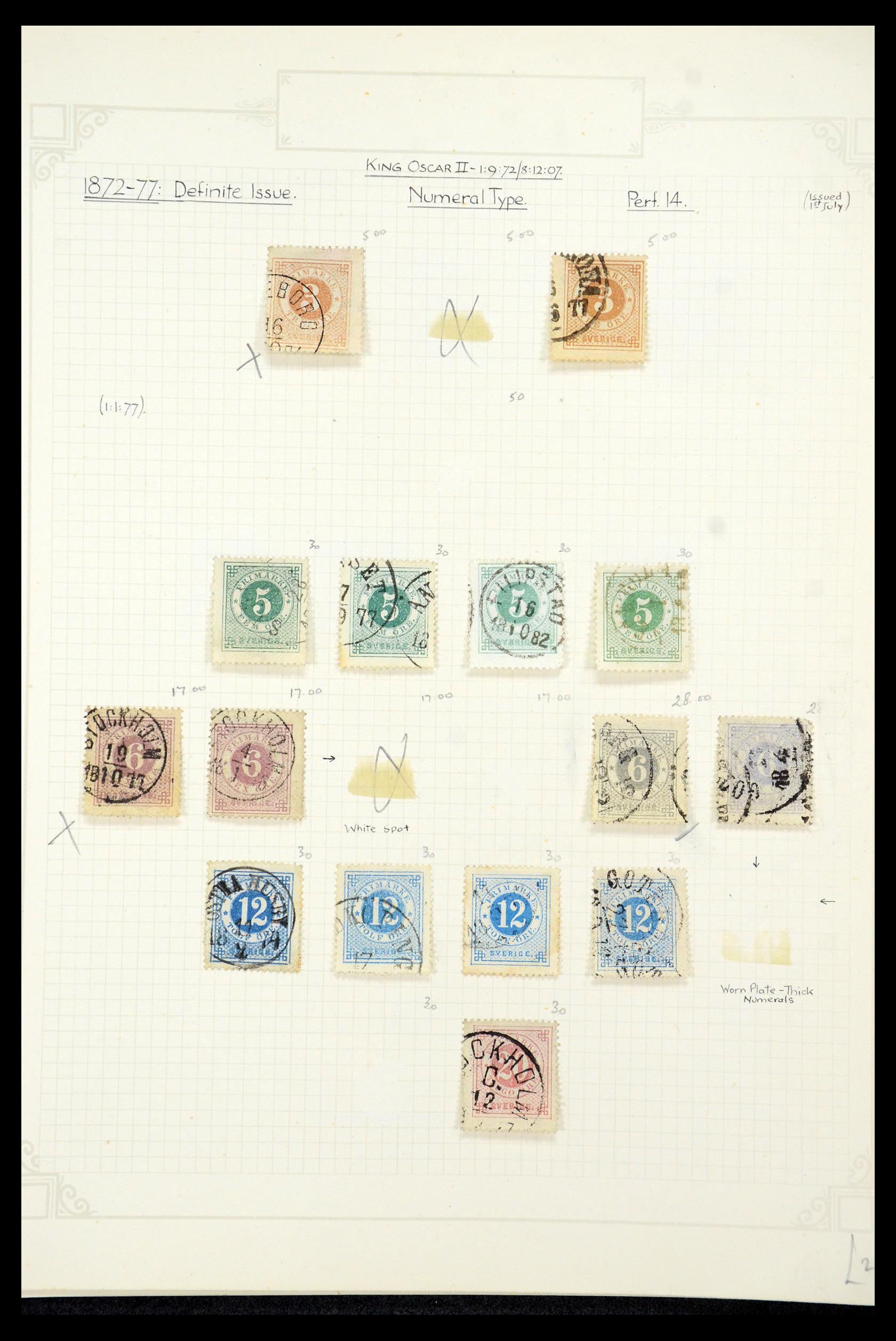35646 009 - Postzegelverzameling 35646 Zweden 1858-1891.