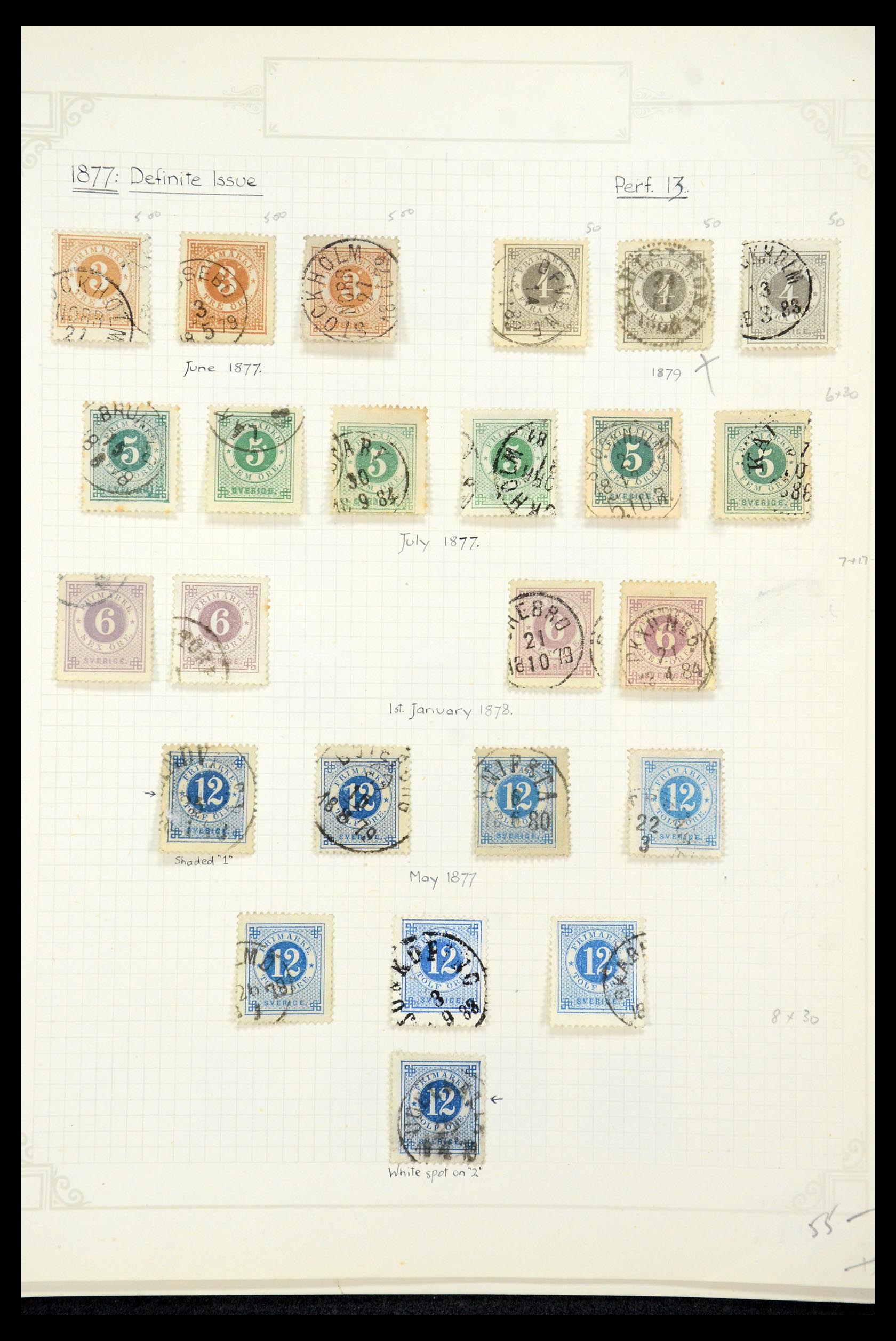 35646 011 - Postzegelverzameling 35646 Zweden 1858-1891.