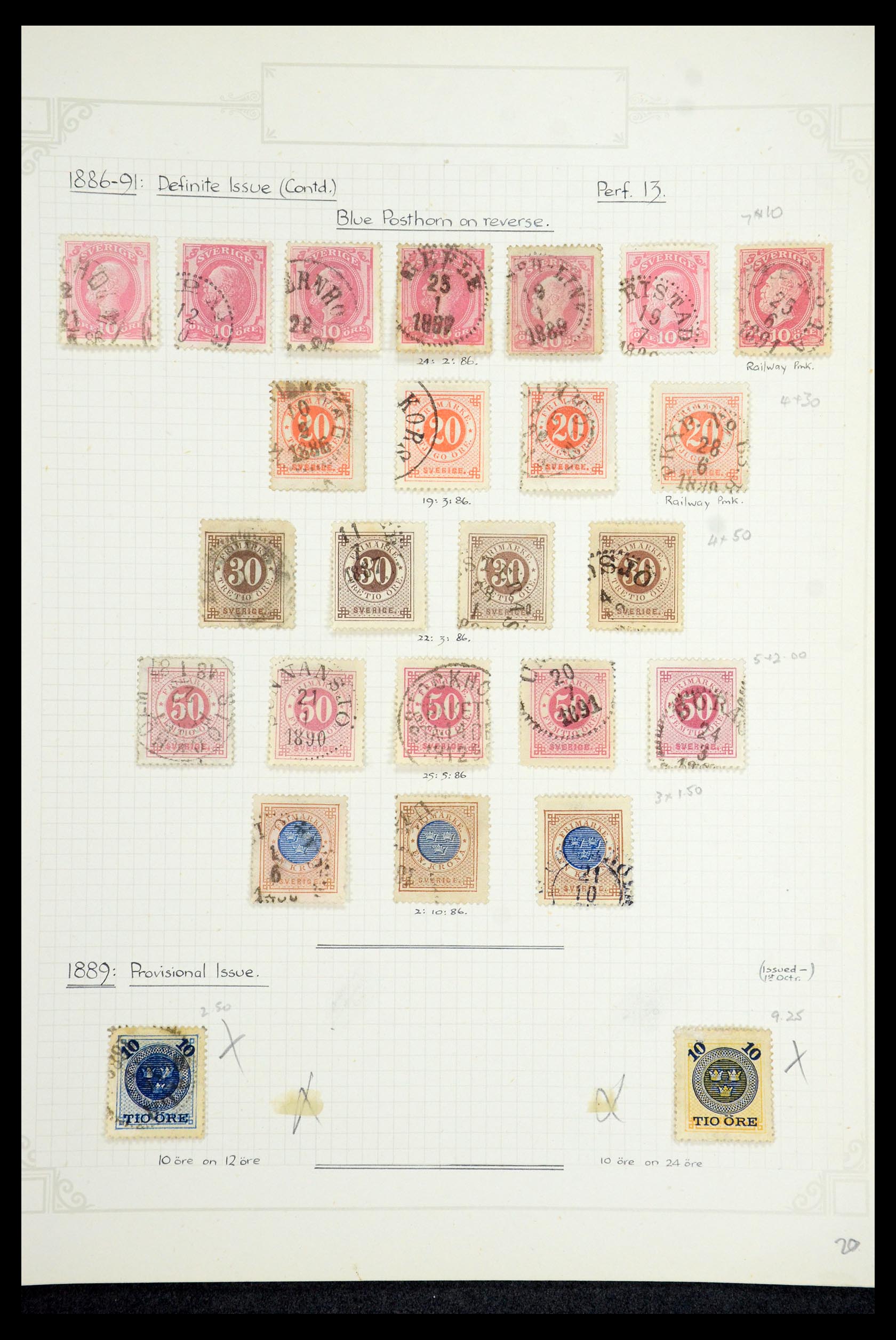 35646 014 - Stamp Collection 35646 Sweden 1858-1891.
