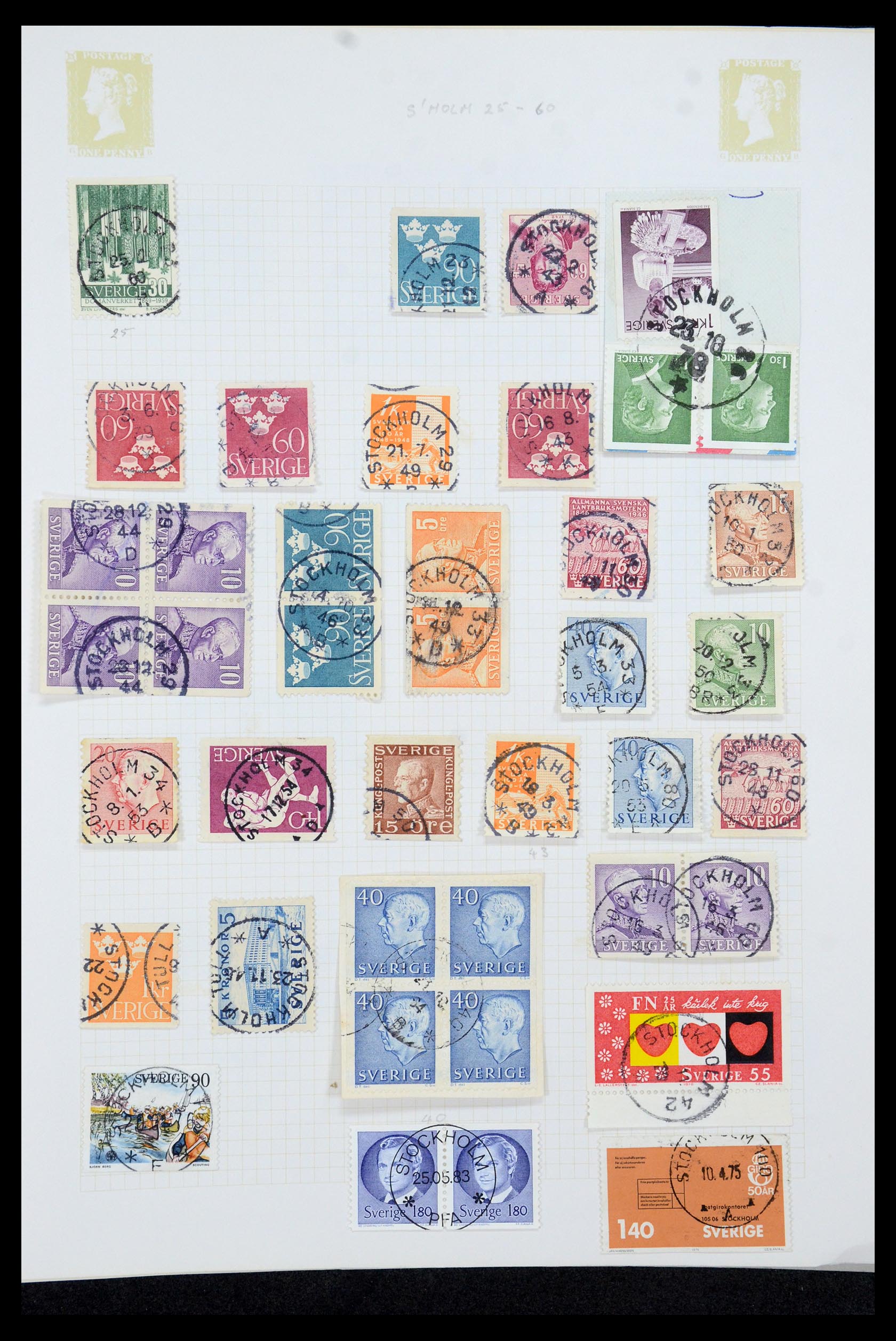 35649 060 - Postzegelverzameling 35649 Zweden 1858-1997.