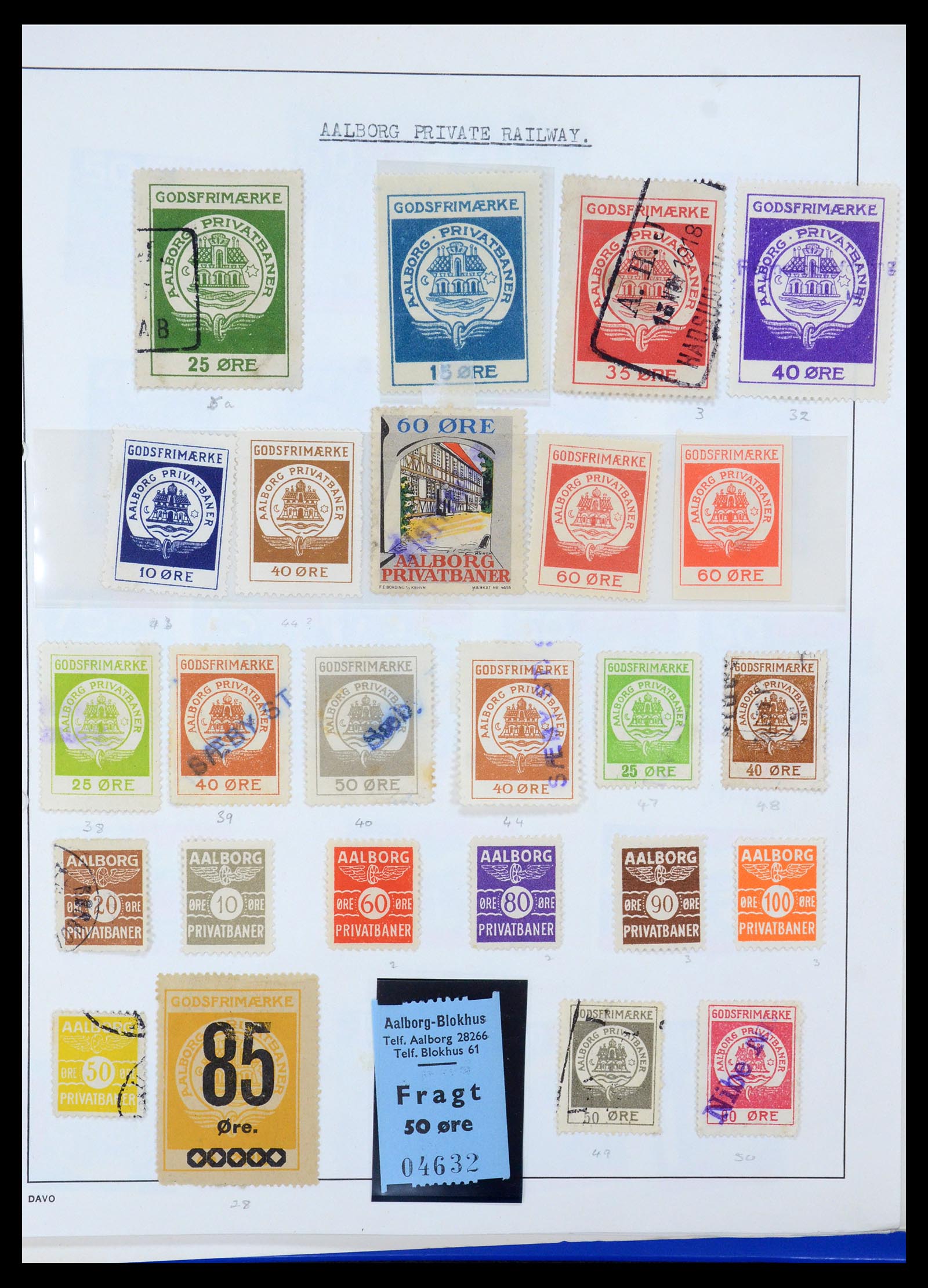 35650 001 - Postzegelverzameling 35650 Denemarken spoorwegzegels.